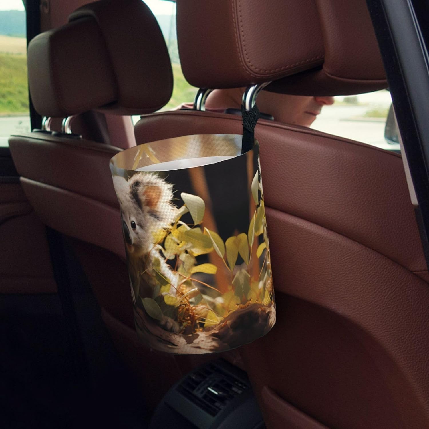 Cute Koala Plant Hanging car Trash can, Practical and Convenient, Suitable for Multiple car Models, Providing Ideal Storage Space image 5