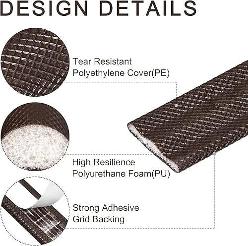 Miniatura 3 de uxcell Burlete para marco de puerta, 21 pies x 0.43 pulgadas, tira de espuma autoadhesiva para ventana, tira de espuma flexible insonorizada para