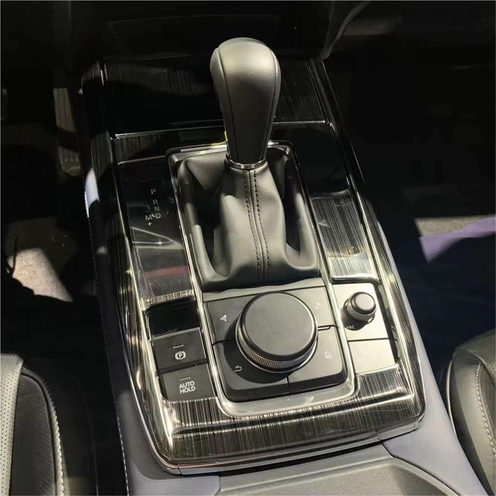 Car Interieur Dekor Edelstahl Schwarz Konsole Getriebe Panel Rahmen Konsole Getriebe Shift Panel Abdeckung Trim Für Mazda Für Cx-30 Cx30 2020-2022 2023 Car Interieur Verkleidung(Steel Silver LHD)