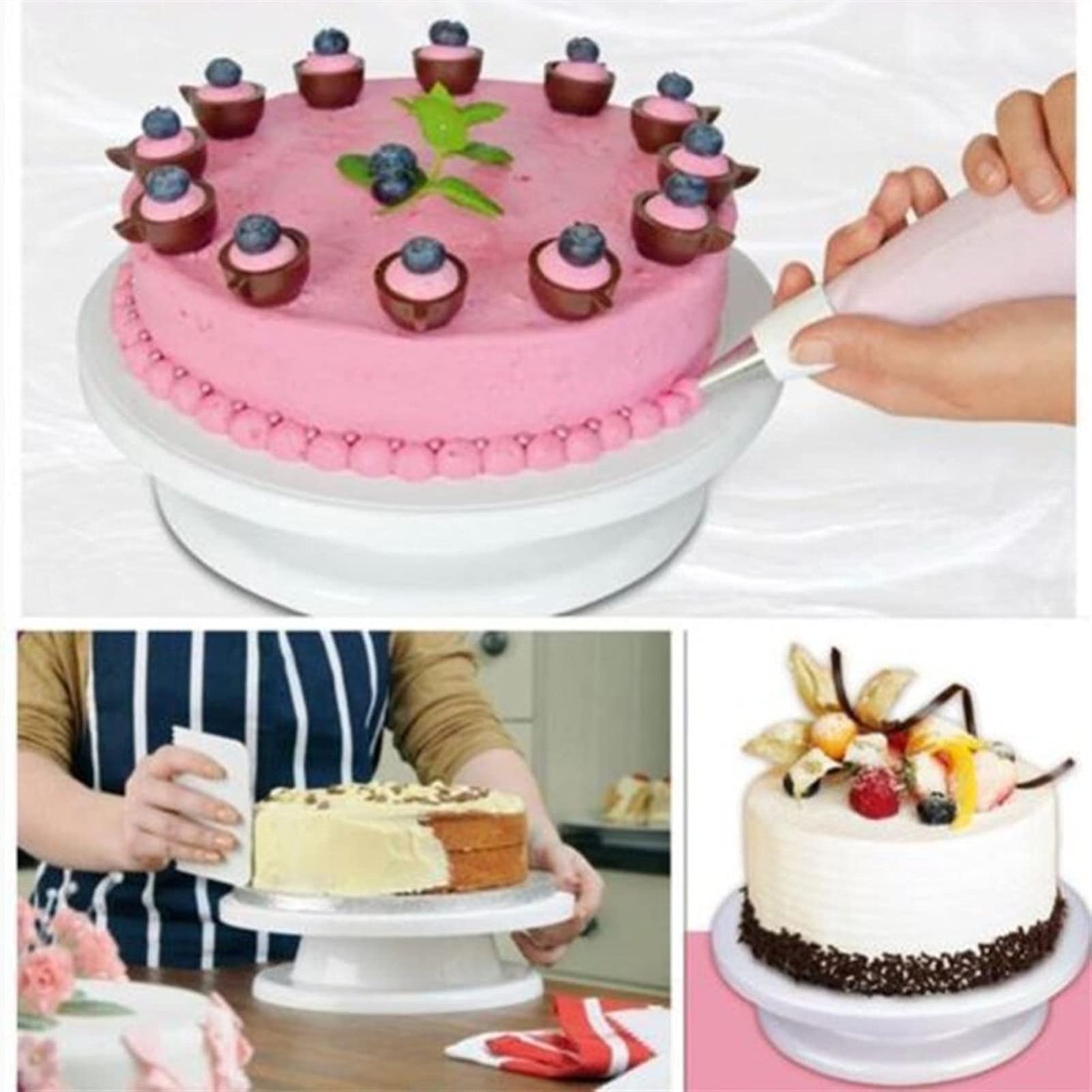 Gramofon do ciasta 25 cm plastikowy tort obrotowy stół DIY ciasto narzędzie do pieczenia ciasto stojak ciasto obrotowy ciasto dekoracja ciasto narzędzie do pieczenia wirowanie ciasto stojak