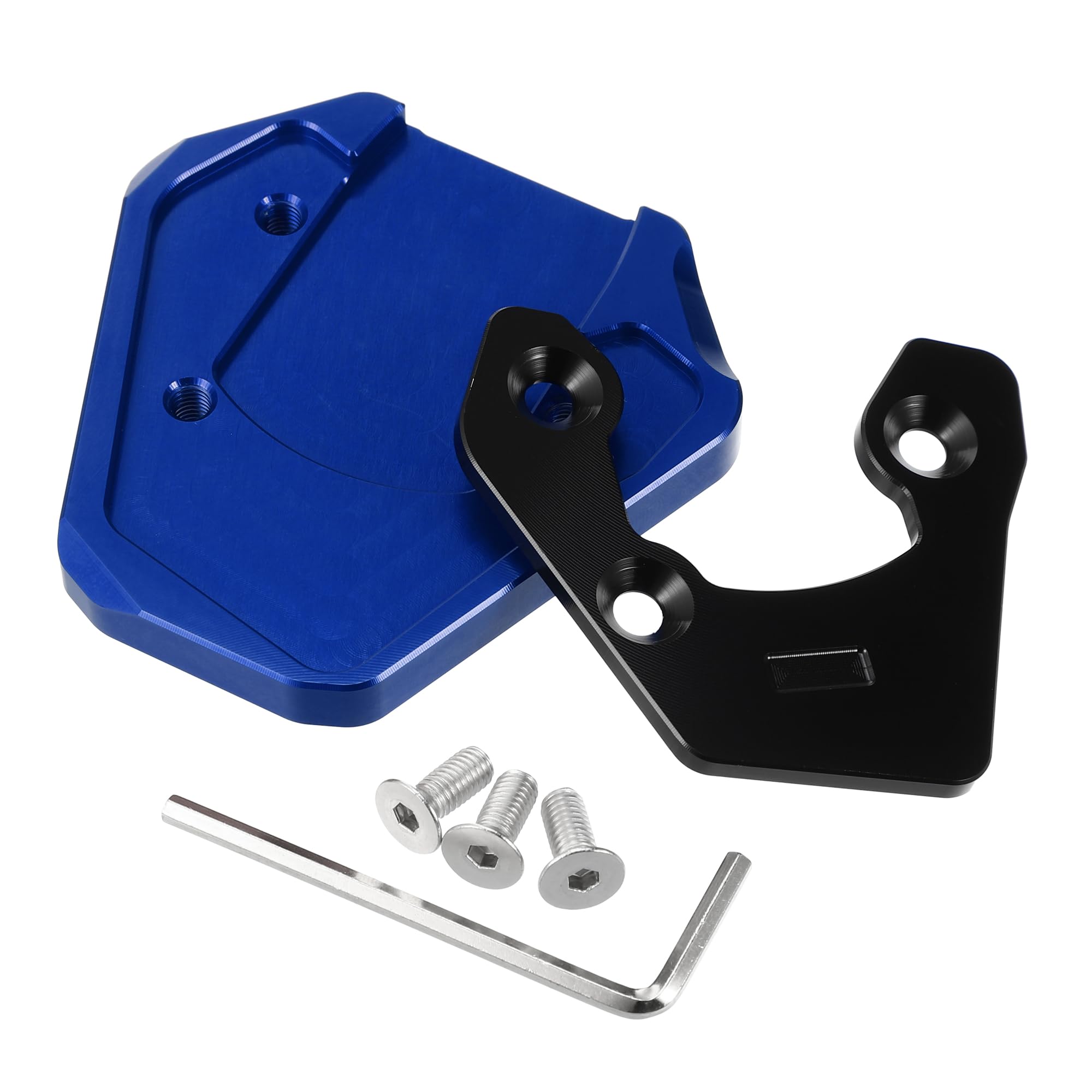 QUARKZMAN 1 Satz Motorrad Ständer Polster Für Suzuki GSX8S 22-23 | Schwarz, Blau, Aluminiumlegierung, 7,7X7,5X1,2 Cm, Verbesserte Stabilität, Einfache Montage, Inklusive Schraubenschlüssel