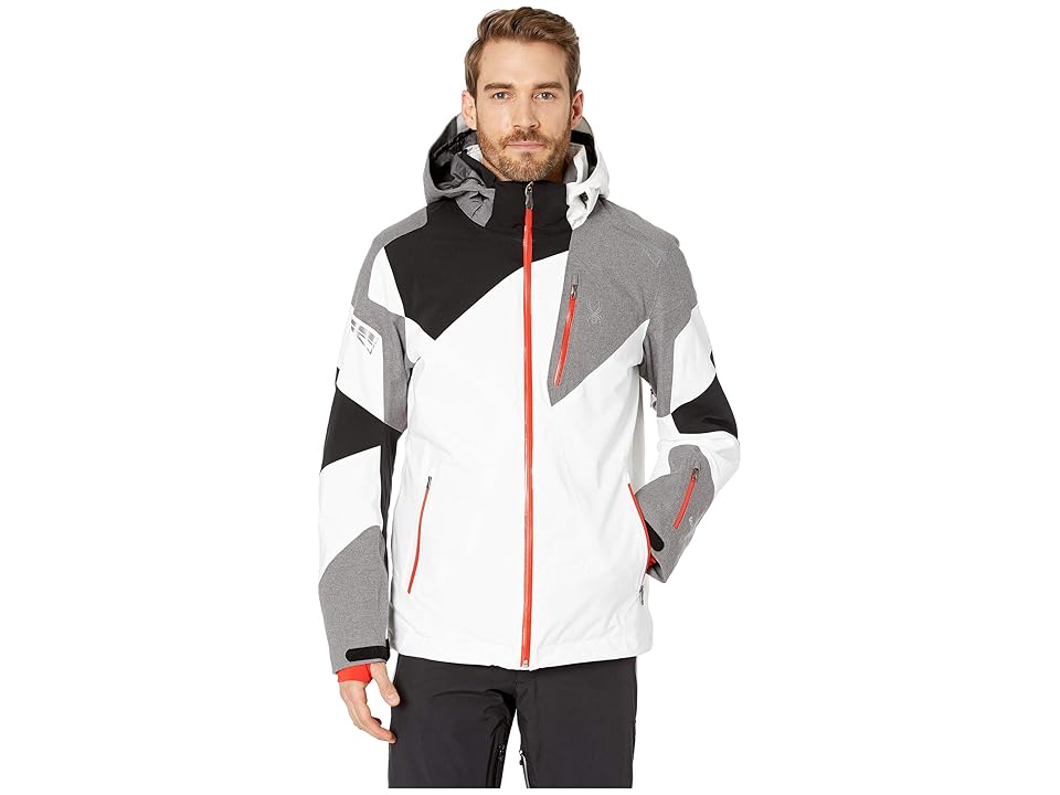 

Spyder Leader Jacket (White/Tech Flannel/Volcano) Men's Jacket, Multi