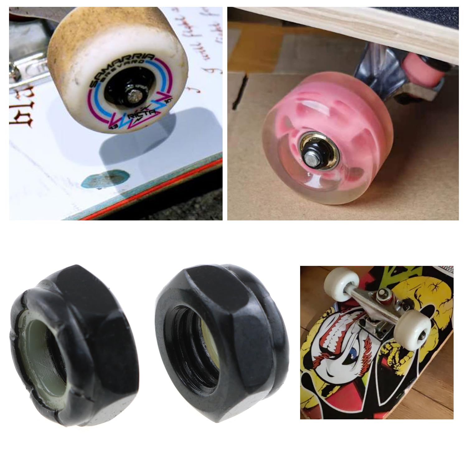 nuts様laubk Amazon.com : LUORNG 2 Sets Skateboard Side Nut Washer Black