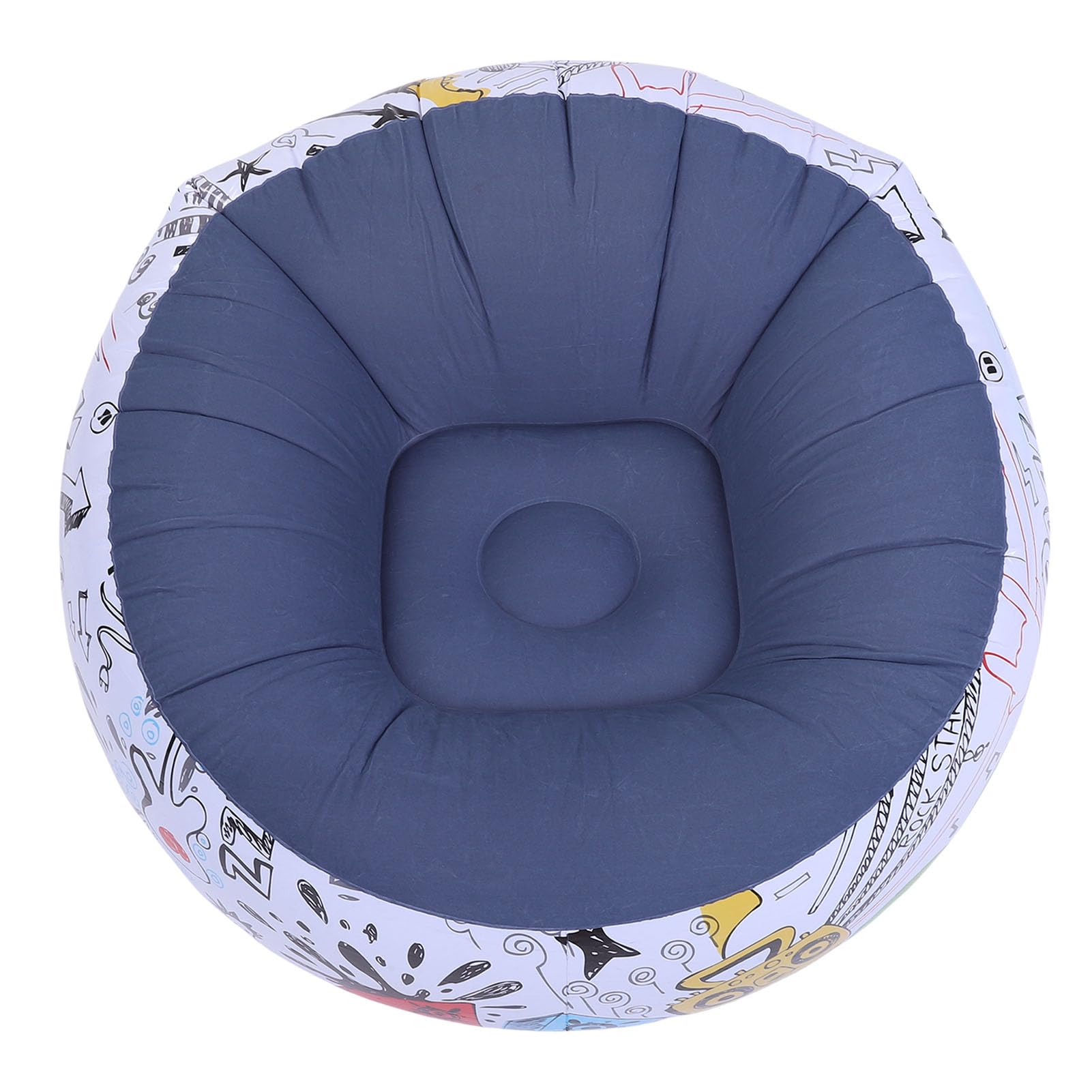 Fauteuil gonflable ergonomique bleu profond avec système de gonflage et dégonflage rapides
