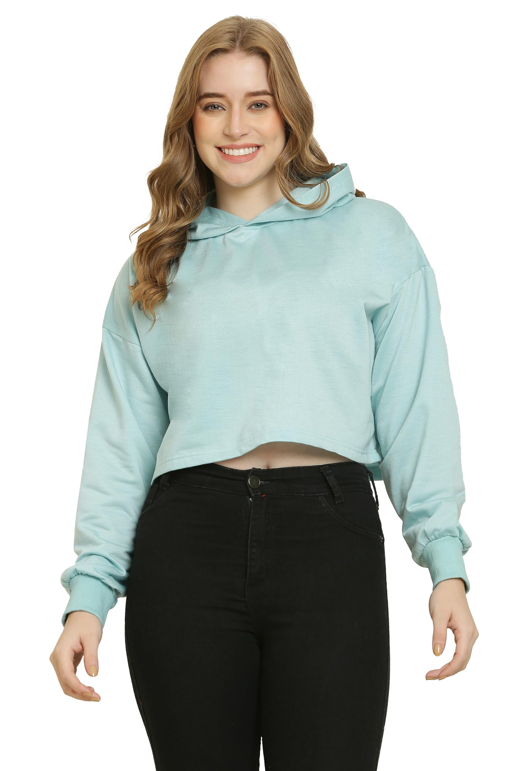 AMASCEN Women’s Trendy Crop Hoodies, Fleece Material Full Sleeves, Hooded Neck Womens Sweatshirt || Regular Sizes || Small - 3XL || (11COLOURS)-picture-11