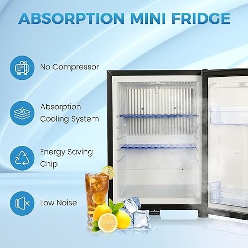 Miniatura 4 de Refrigerador compacto, 1.42 pies cúbicos de 110 V, mini refrigerador silencioso, puerta reversible con cerradura, enfriador de bebidas de bajo