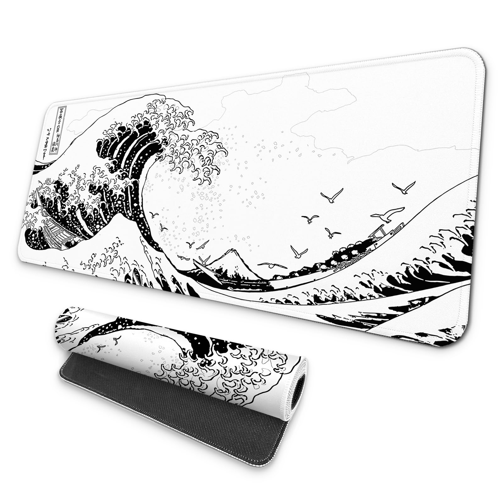 MAY FLOWER Large Gaming Mouse Pad, Full Keyboard Mat, Long Laptop Mousepad, Computer Mouse Mat for Home and Office, Anti-Slip Rubber Base, 31.5 x 11.8