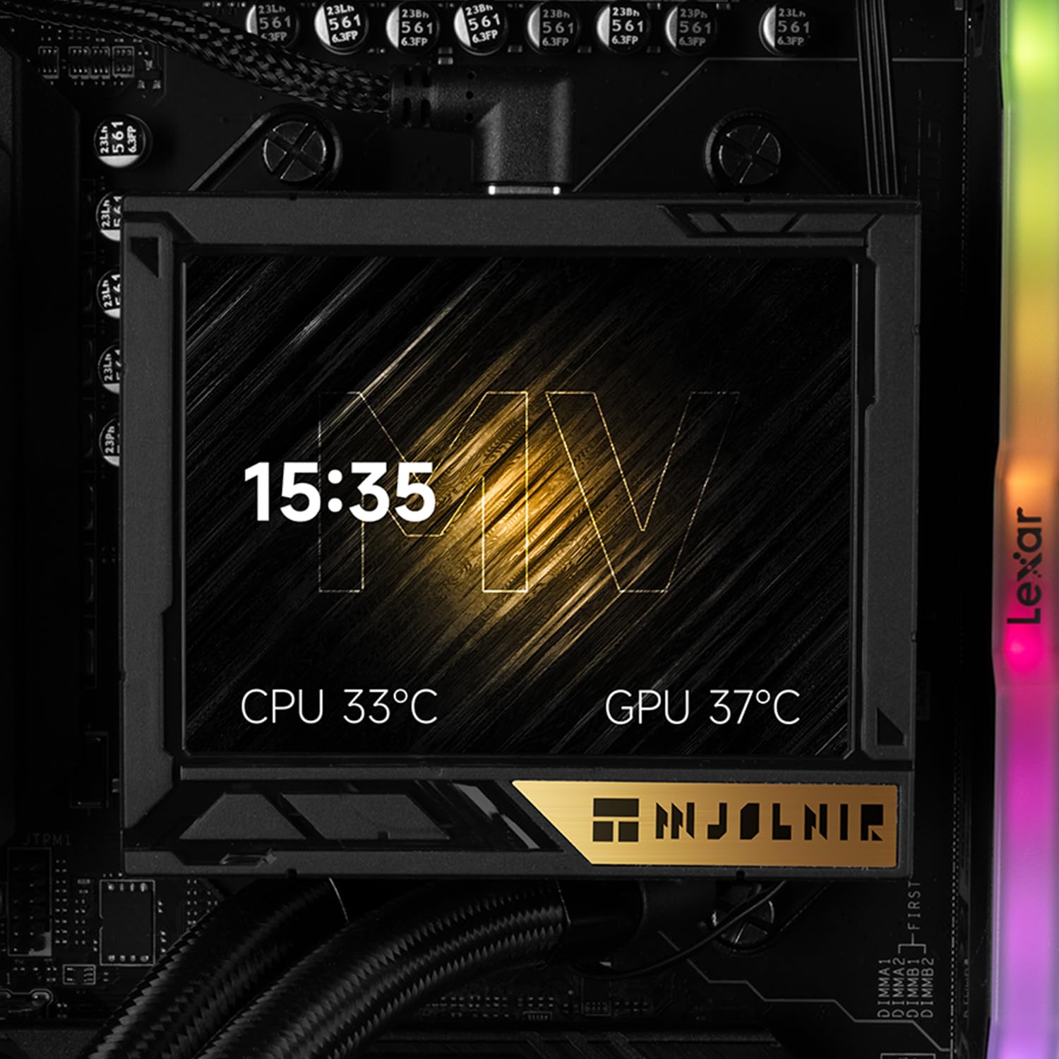 Thermalright TR Mjolnir Vision 360 UB PRO ARGB czarna chłodnica CPU-Aio, specyfikacja 360, system chłodzenia wody z wentylatorem liniowym, ekran LCD 3,5" o rozdzielczości 640 x 480 do AM4/AM5; Intel