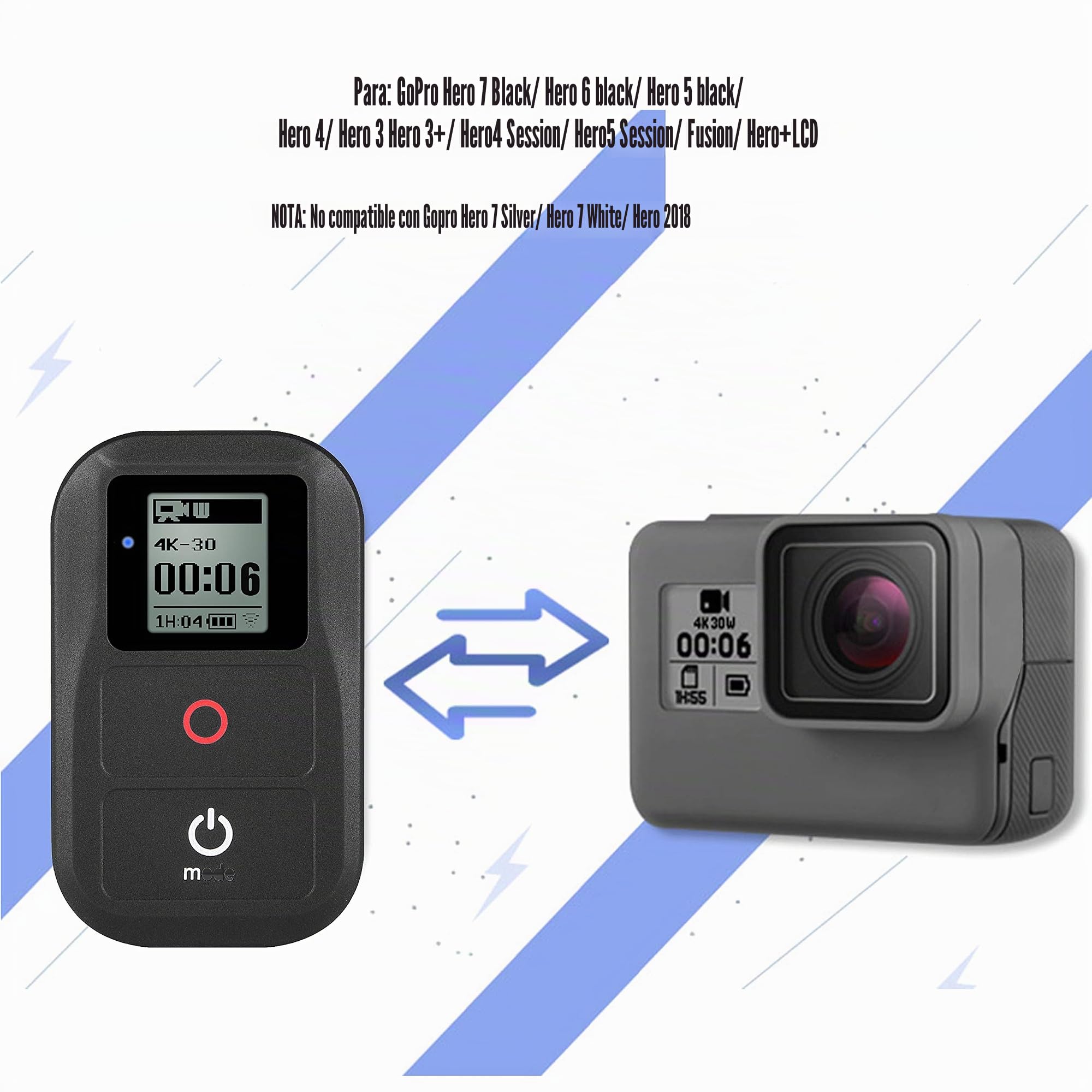 Suptig - Mando a Distancia inalámbrico Impermeable para GoPro Hero 8 Hero 7 Black Hero 6 Black Hero 5 Hero 5session Hero 4 Hero4 Session Hero 3+ Hero 3 Action Camera WiFi Remote…