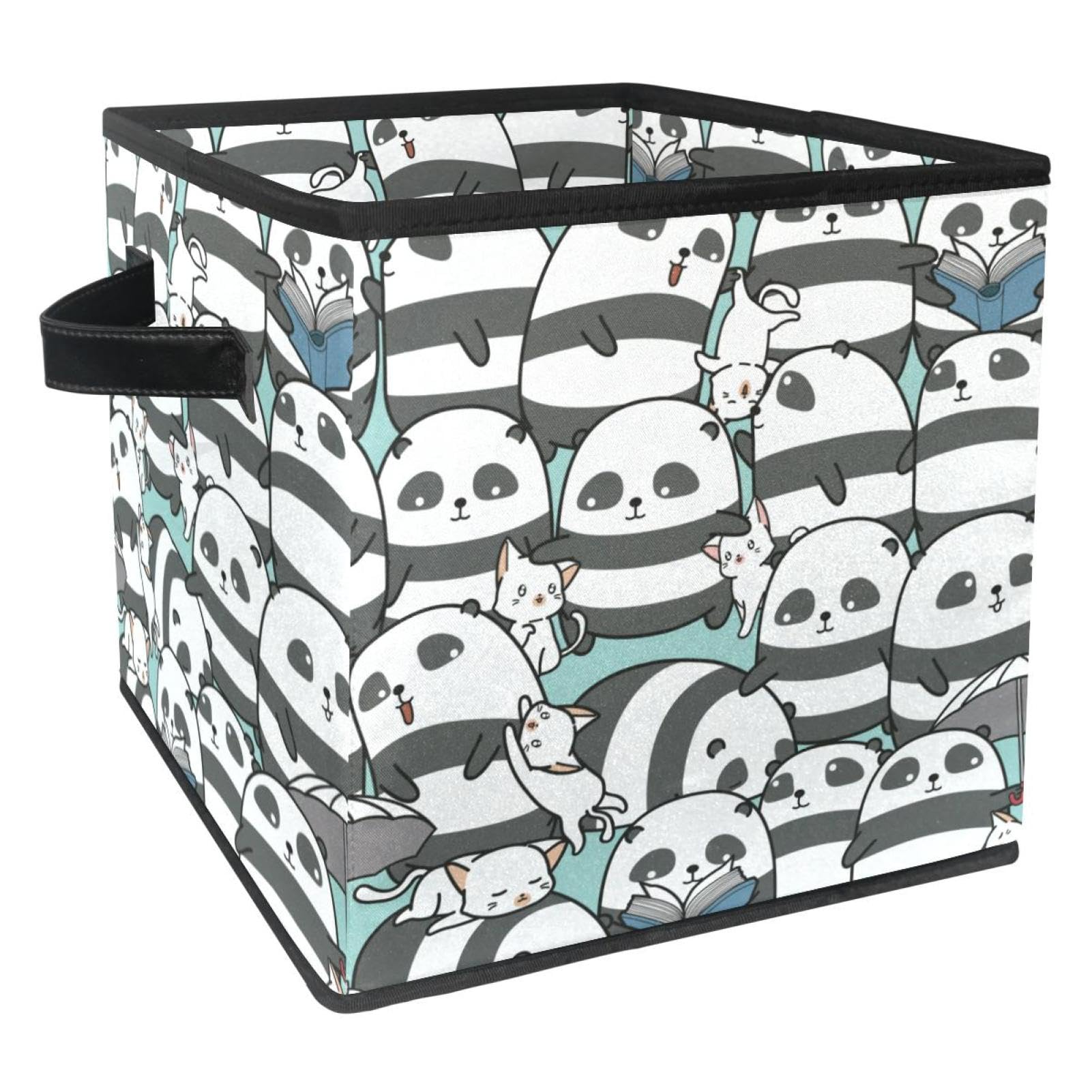 Boîte de rangement pliable cube chat et panda pour placard