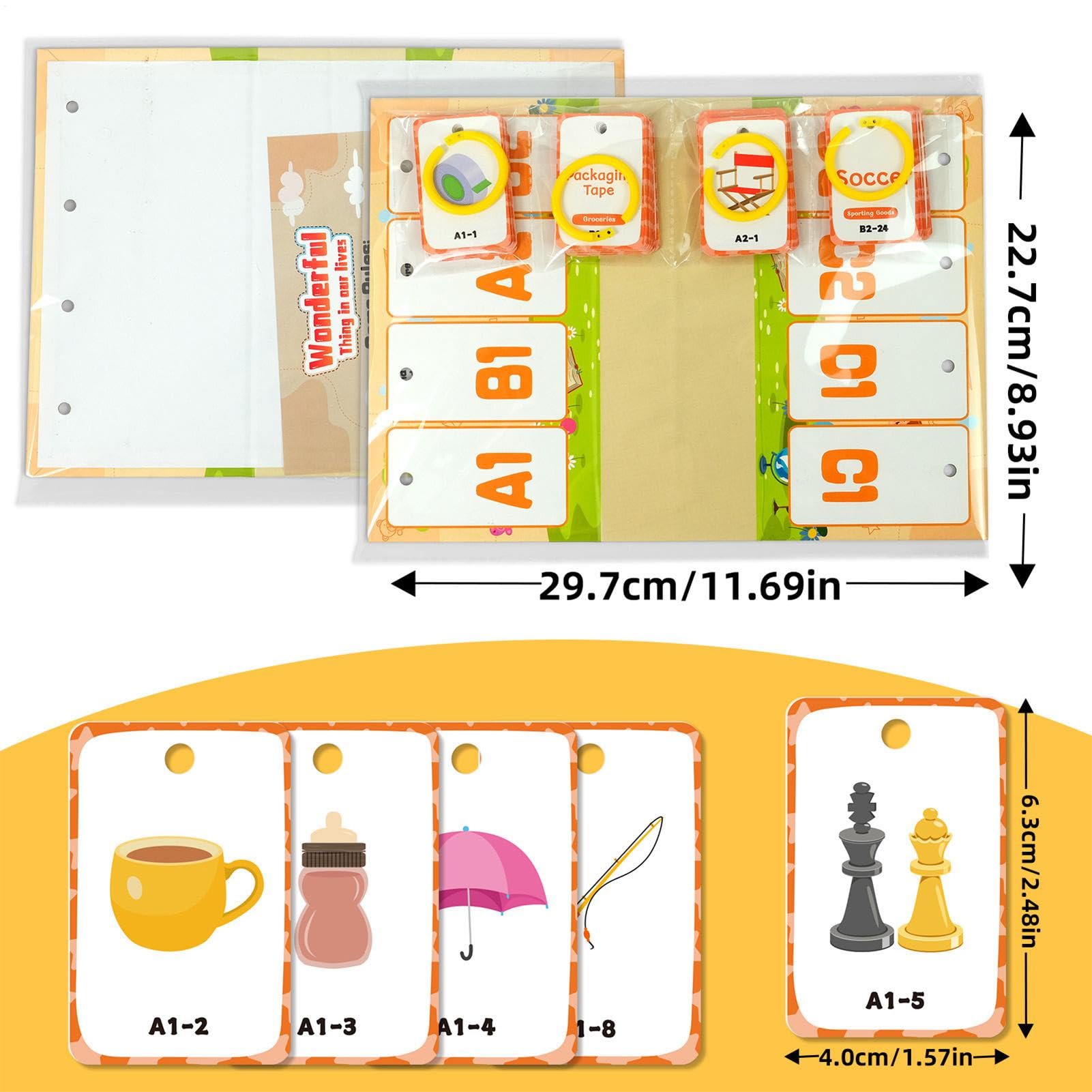 Toddler Flash Cards, Educational Word Building, Preschool, Kindergarten, 96-Piece Interactive Game For Classroom & Home Learning, Spelling Matching Games, 2.48x1.57 Inches