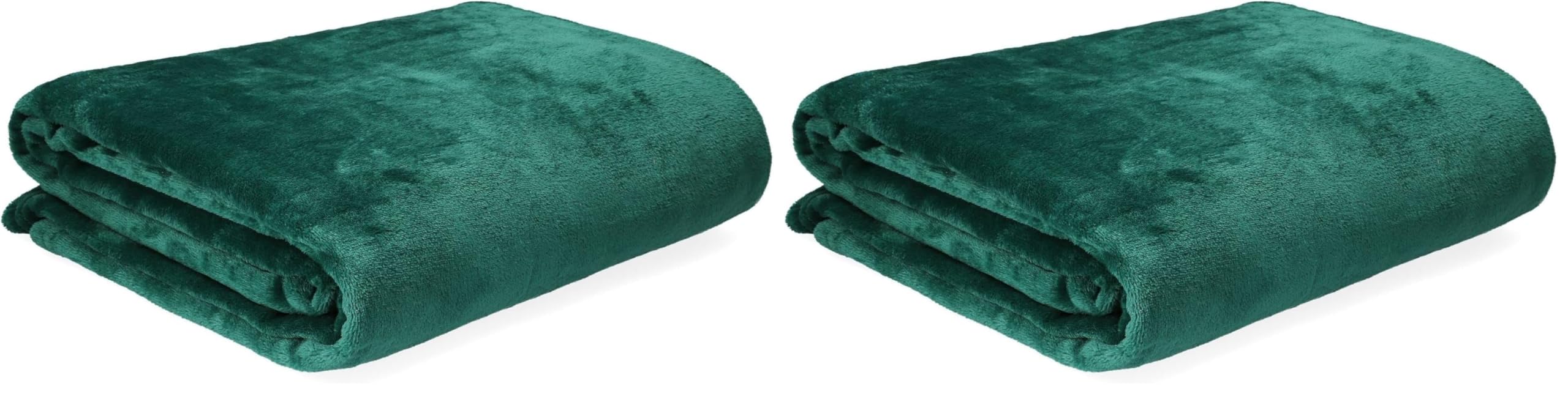 Couverture polaire HOMLA 150x200 cm plaid vert moelleux lot de 2 pour canapé et lit