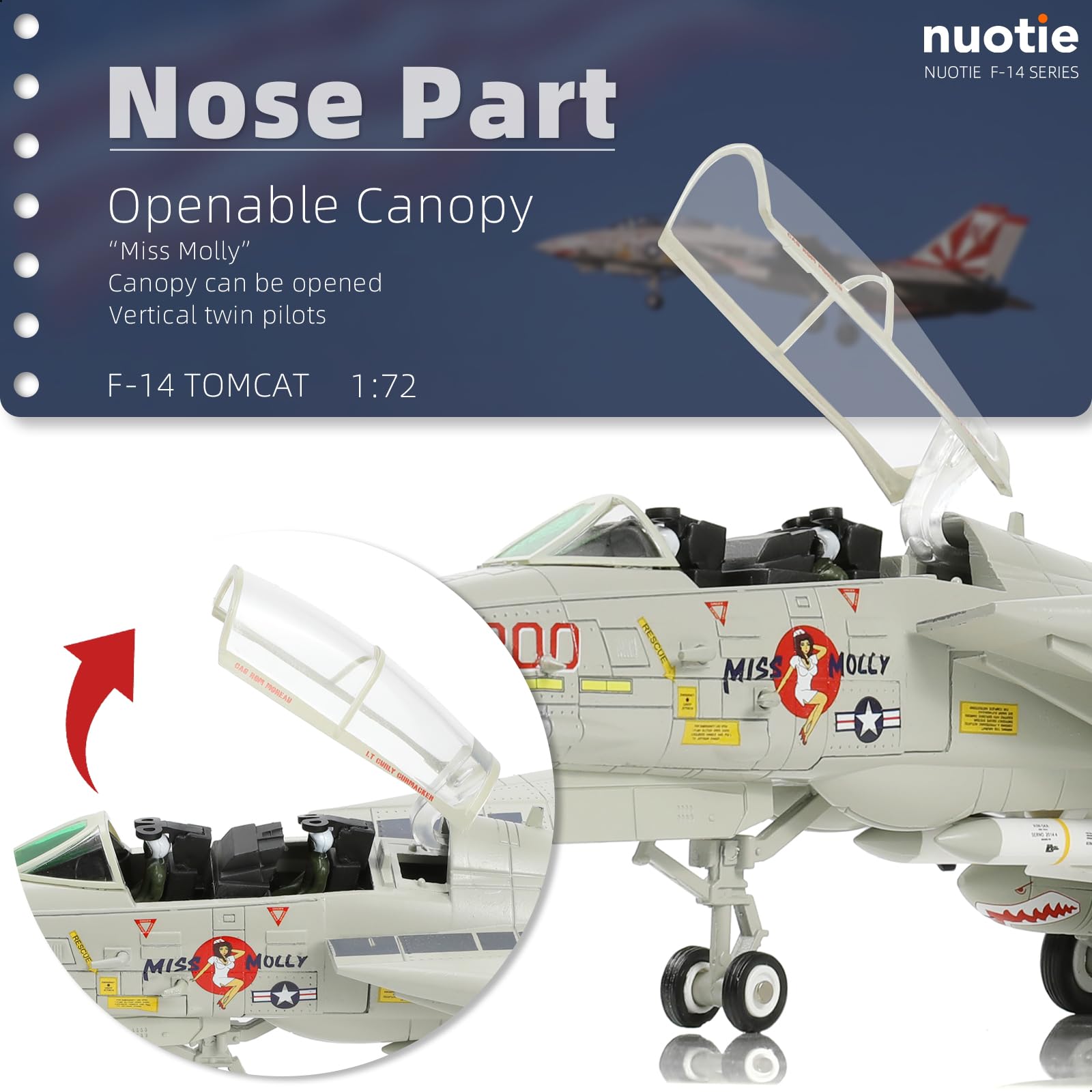 Amazon.co.jp: NUOTIE F-14 トムキャット 1/72 合金モデル VF-111 サン