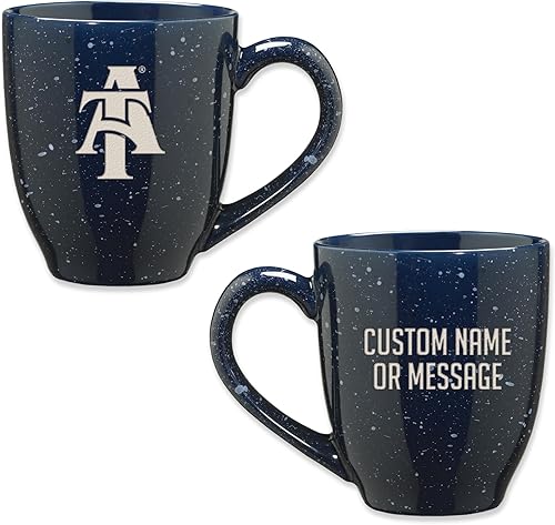 Miniatura 25 de Rico Industries NCAA UCLA Bruins Royal Blue - Taza de café de cerámica moteada grabada con láser de 16 onzas