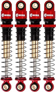 RC Shock Absorber 43mm Threaded Tele Shocks Damper for 1/24 RC Crawler Axial SCX24 Deadbolt Bronco Gladiator Micro Crawler Upgrade(Red)
