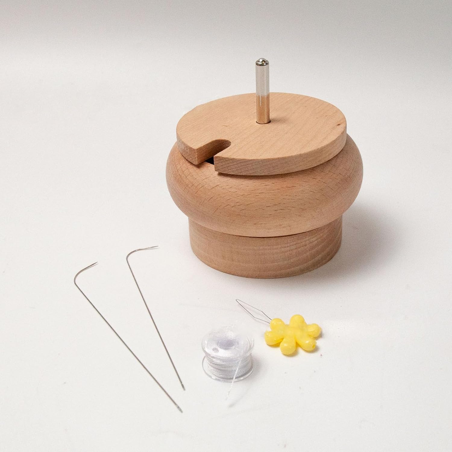 Ywmsfl Jewelry Making Wood Bead Spinner Bowl with Holder and Stringing Tools Jewelry Making Tools Craft Supplies