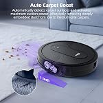 MONSGA Robot Vacuums and mop, 4000Pa Powerful Suction with Self-Charging, 140Mins Runtime, RemoteApp/Voice Control, Ideal for Pet Hair, Hard Floor, Low Pile Carpet (Black)