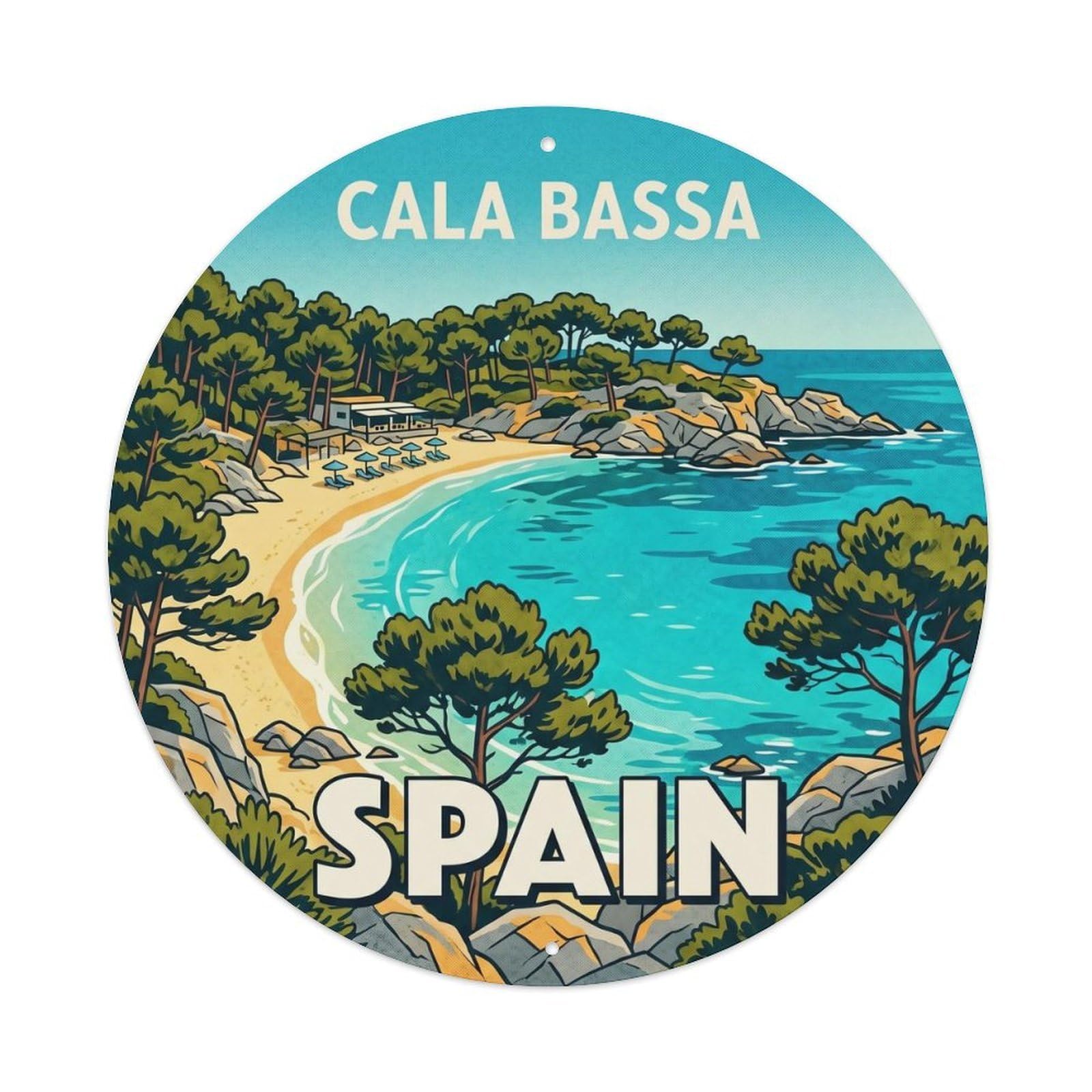 Ibiza Cala Bassa Spain Marine Travel Destination Metal Tin Sign