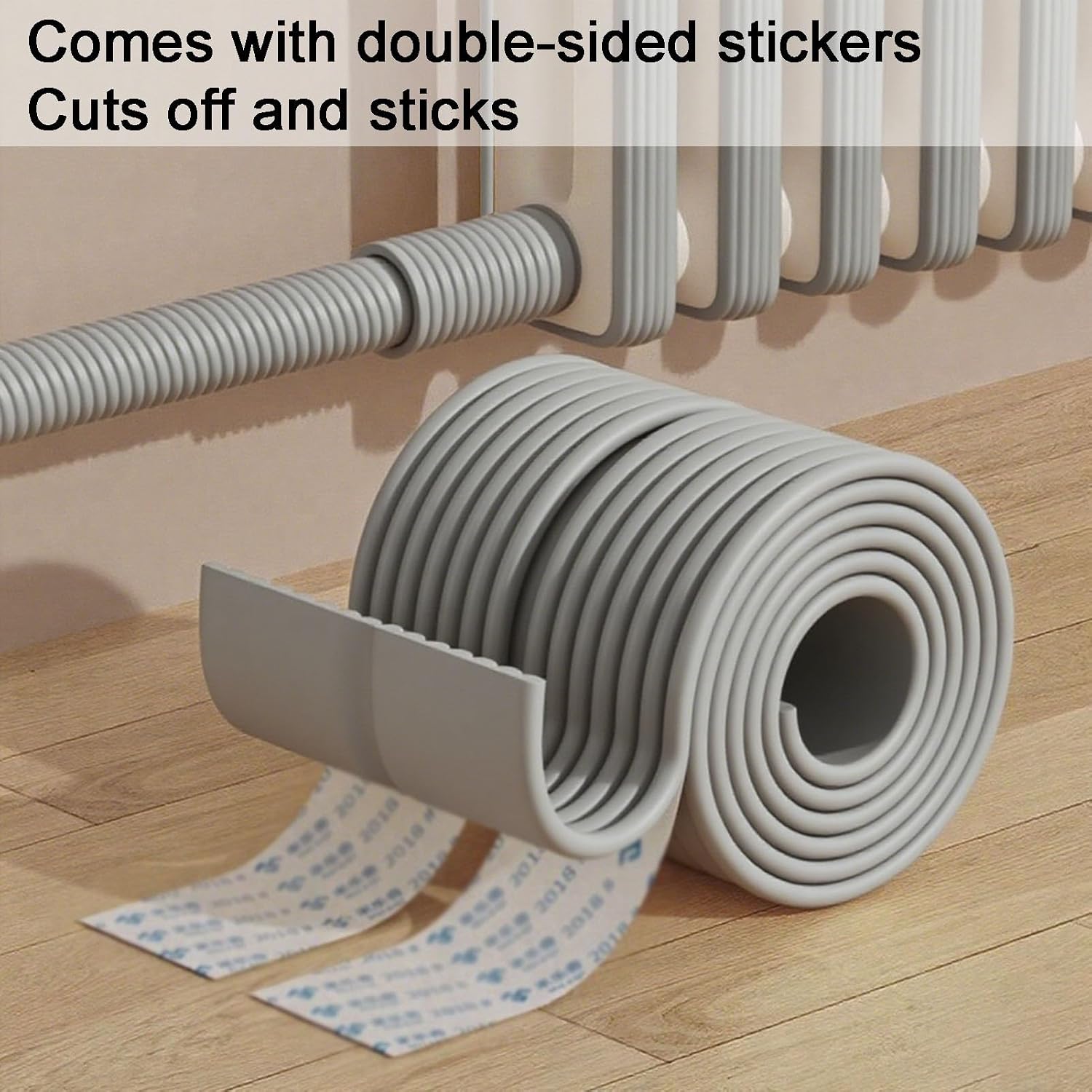 Proof Edges Corner Protector, 2pcs 78.7in/200cm Furniture Safety Bumpers Guard Padding, Soft NBR Rubber Foam Adhesive Cushion, Fireplace Cabinets Table Desk Edges & Sharp Corners (Gray)