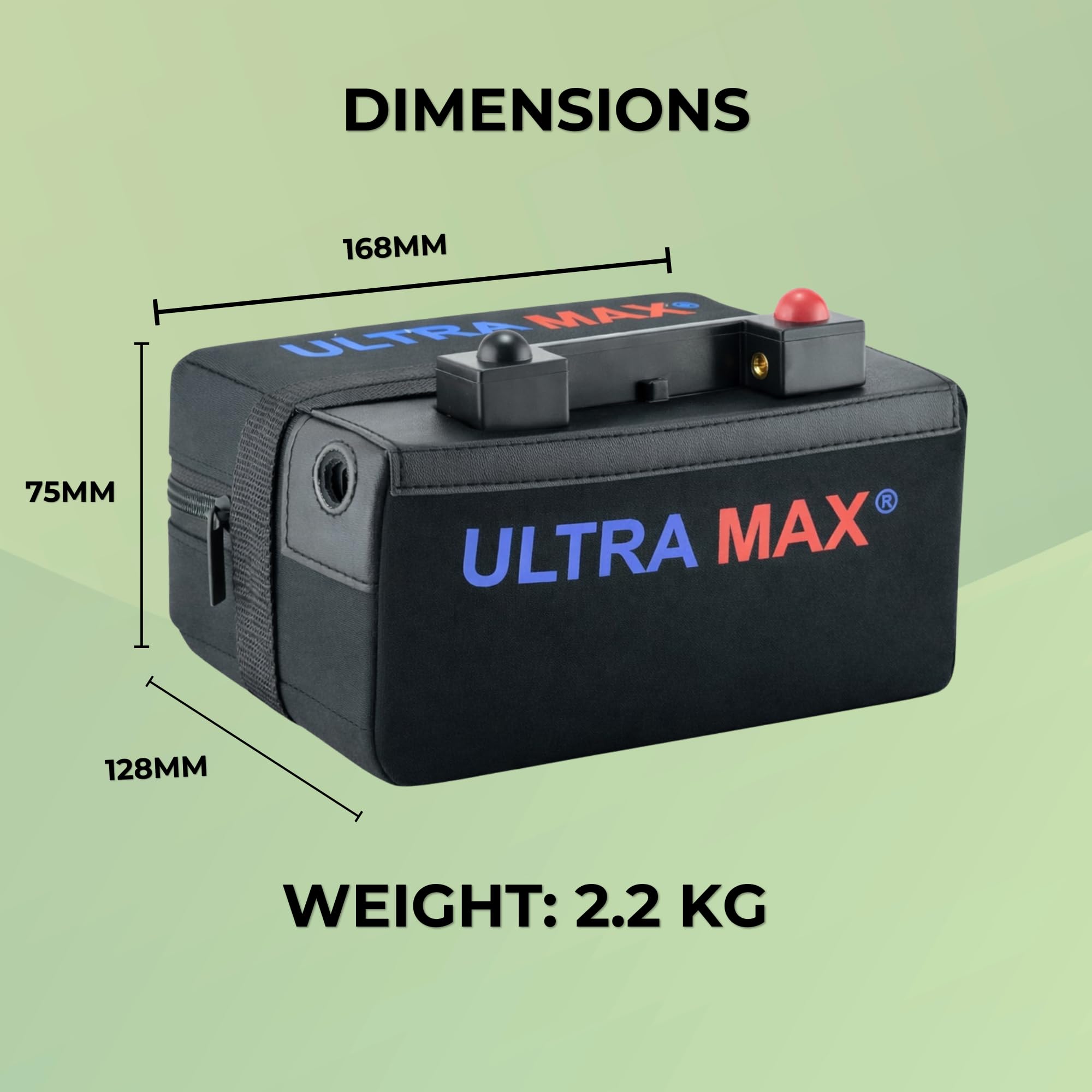 Ultramax 18-27 Hole Lithium Phosphate (LiFePO4) Golf Battery for Greenhill/Golfstream with USB Port