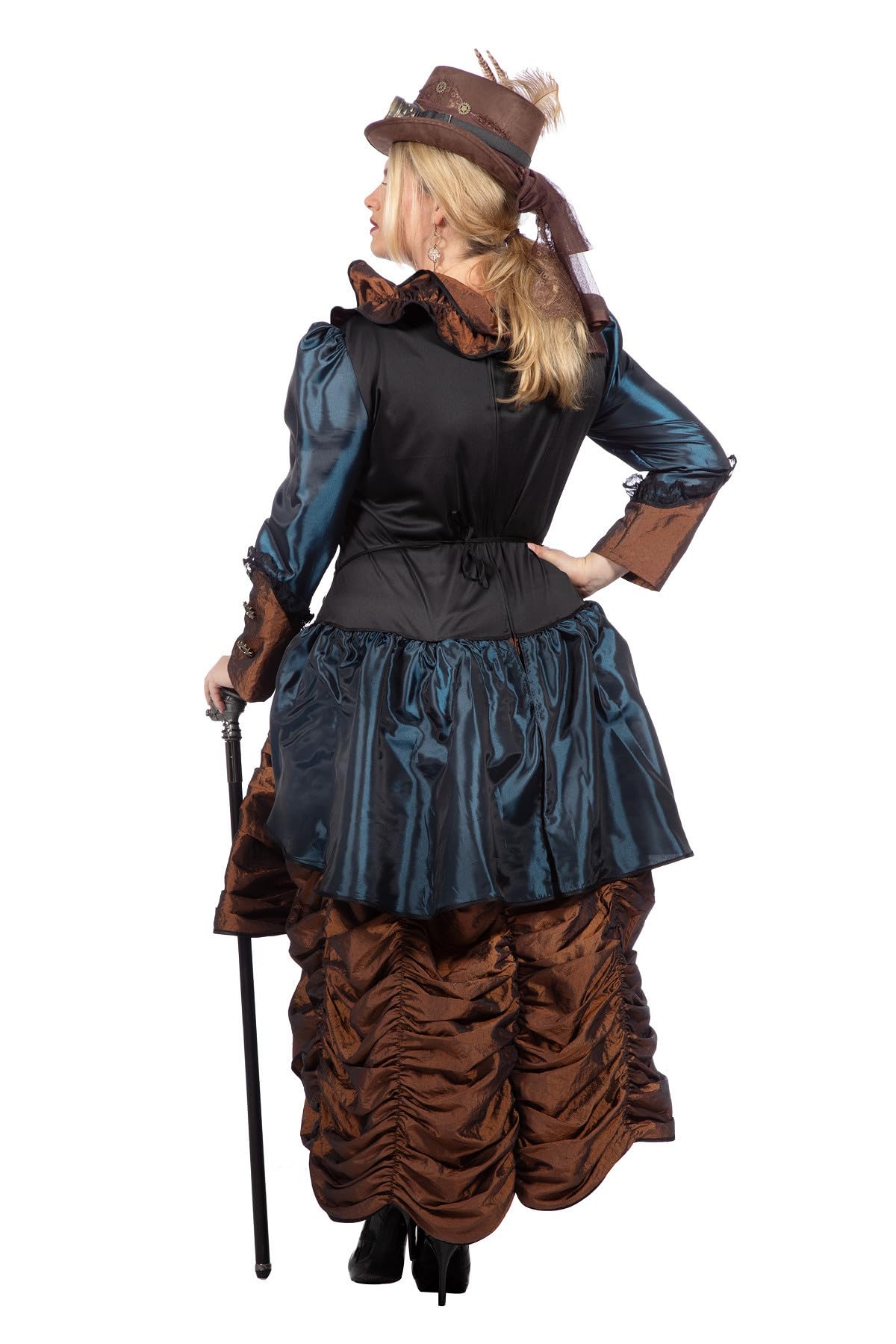 WILBERS & WILBERS 320341 - Steampunk kostium damski, sukienka z wysoką spódnicą, wiktoriański strój na karnawał, imprezę tematyczną