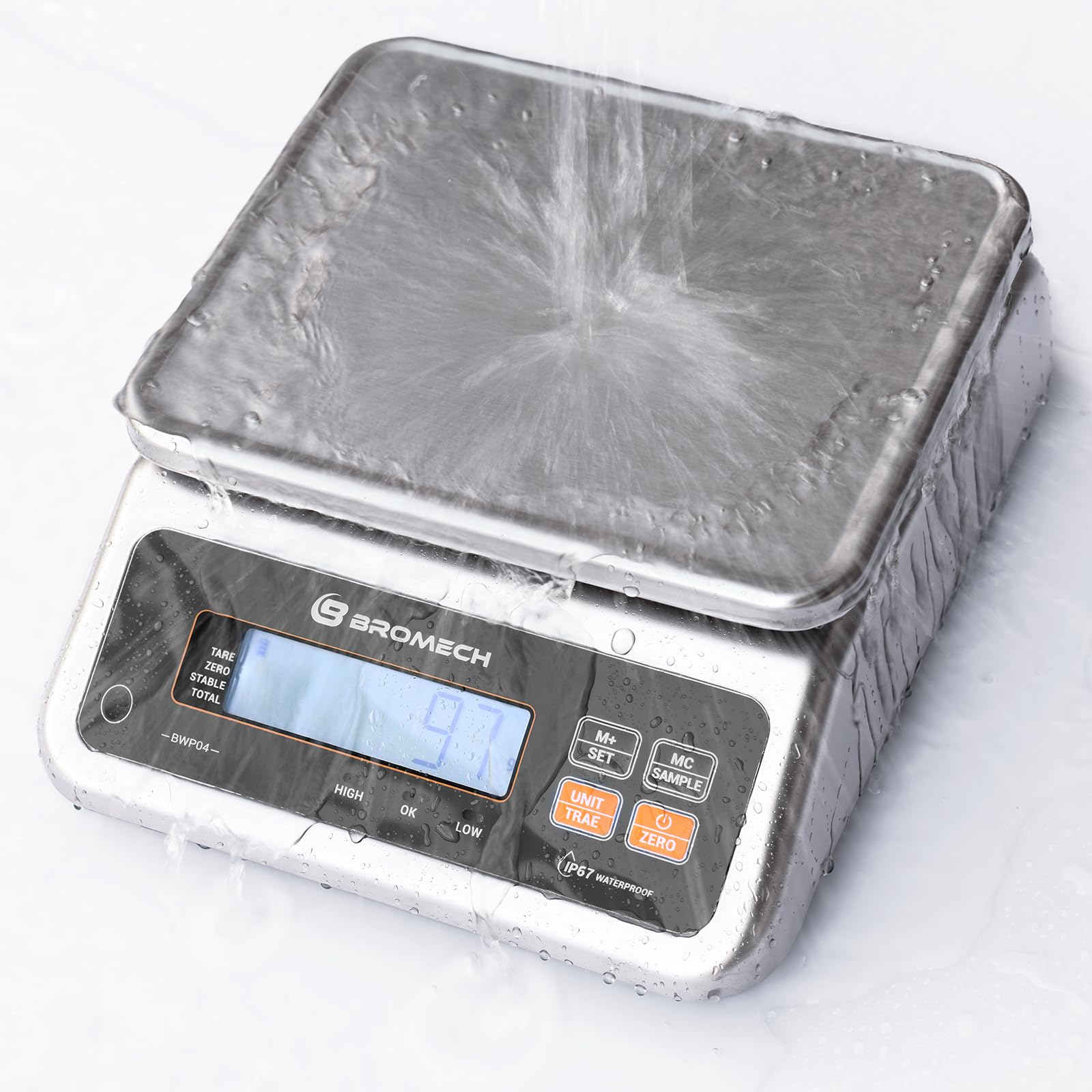 Balance alimentaire rechargeable de qualité commerciale, plate-forme en acier inoxydable, pour magasin de viande, charcuterie, marché des produits (30 kg)