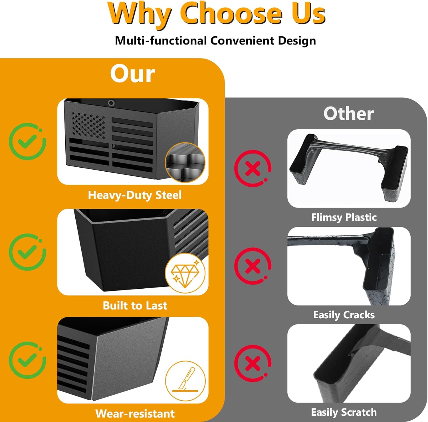 Upgrade Metal Gear Shift Center Console Organizer for Jeep Wrangler Accessories and Jeep Gladiator JL JLU 2025 2024 2023 2022-2018 Rubicon Sahara 4xe Storage Box Tray,Flag Logo (Not for JK/JKU)