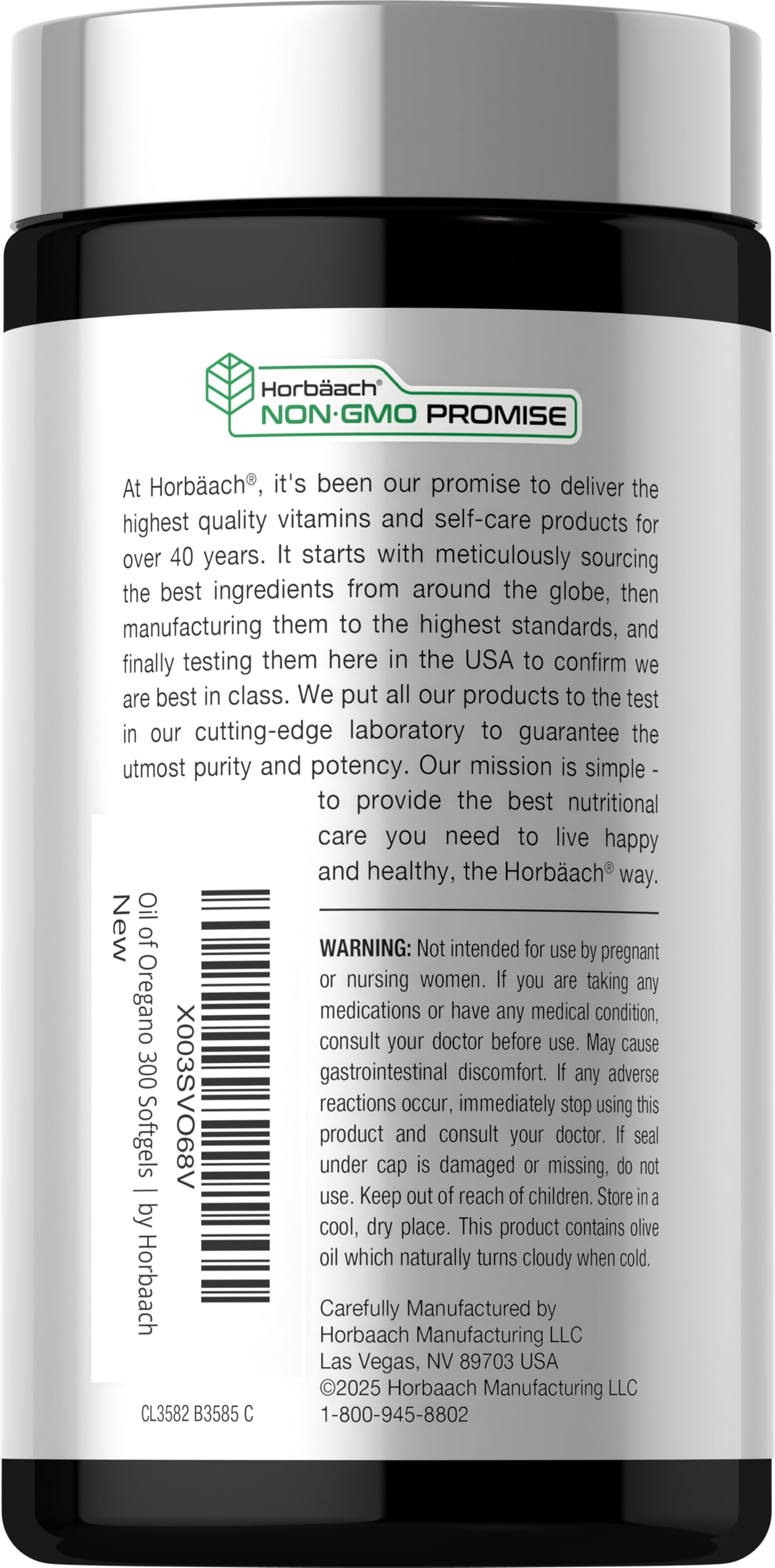 Horbäach Oregano Oil | 4000mg | 300 Softgel Capsules | Naturally Occurring Carvacrol Pills | Non-GMO and Gluten Free Extract Supplement
