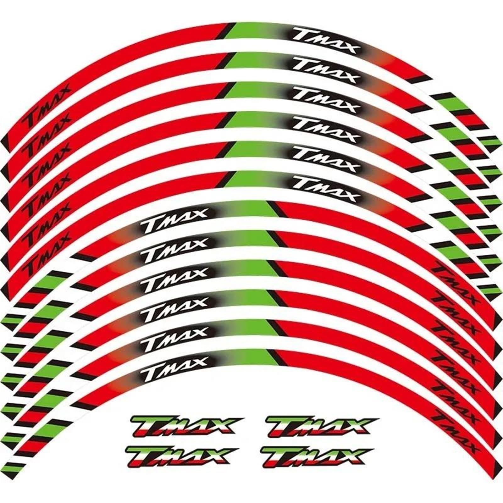 Motorcycle Wheel Sticker Racing Rim Stripe Decal Decoration Accessories for Yamaha TMAX530 TMAX500(Style 1)