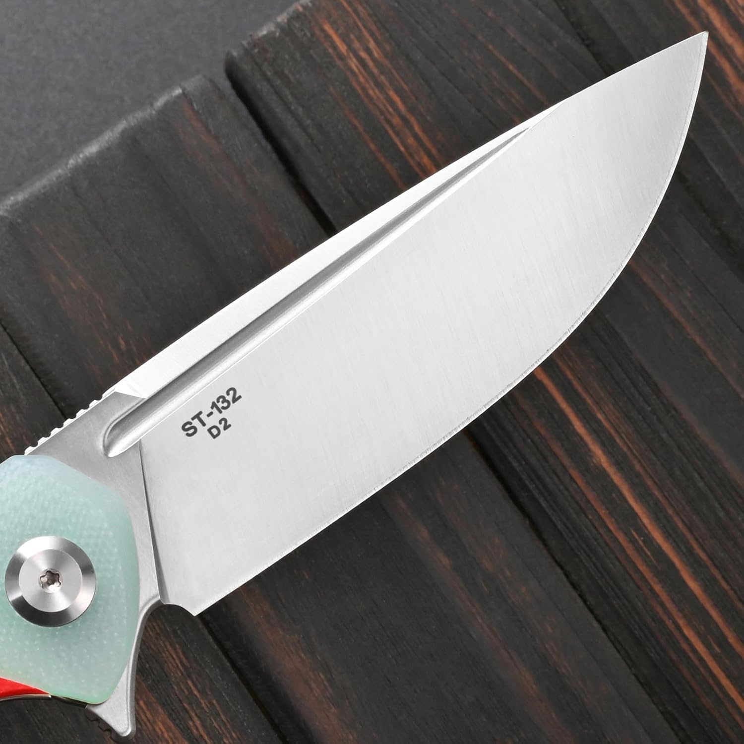 Sitivien ST132 Folding Knife,D2 Steel G10 Handle with Liner Lock,Utility Folding Knife for Outdoor Hiking Camping(Jade)