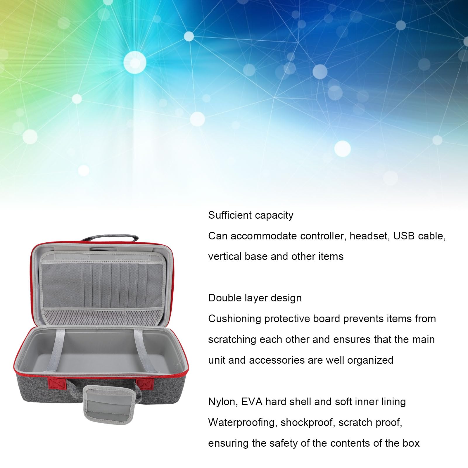 EMUKOEP Bolsa de Almacenamiento Dura y Duradera para Consola Slim y Accesorios con Nailon Resistente a los Arañazos (Gris)