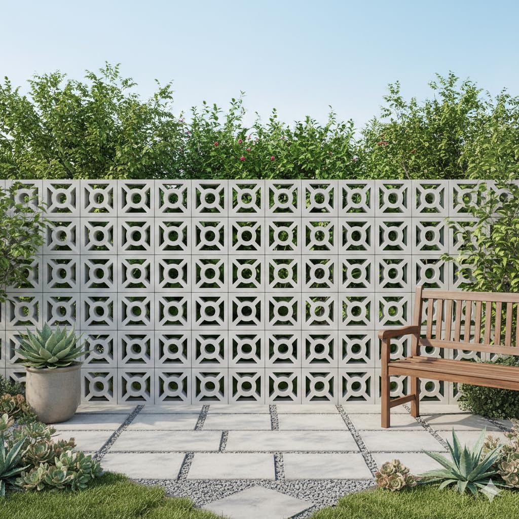 LCMOLDS Concrete Molds DIY Breeze Block Plastic Moulds Craft Casting Concrete Wall Decorative Cement Forms (Circle Rays)