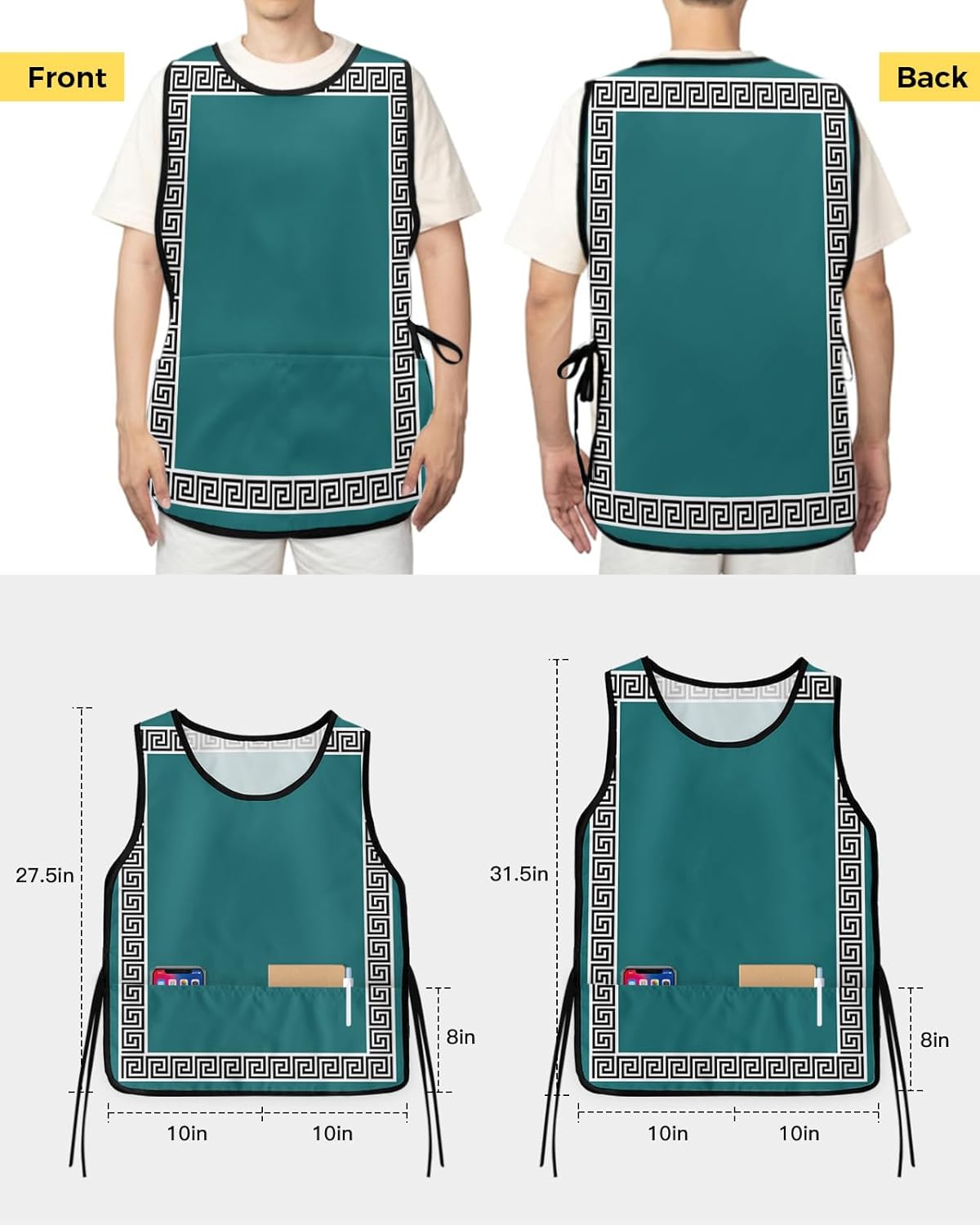 Happy Valentine's Day Cobbler Aprons with 2 Pockets for Women Men, Gradient English Letters Red Purple