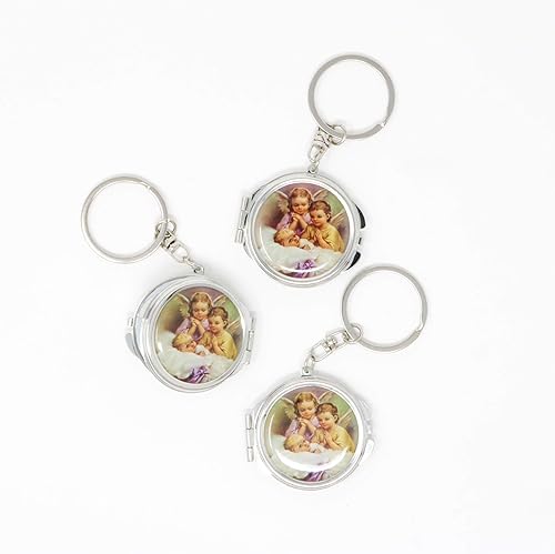 12 piezas nuevo bautismo mini espejo compacto llavero recuerdo fiesta para niños y niñas – Bautizo Recuerdos Angels & Baby Design Maquillaje disponible en Yaxa Colombia