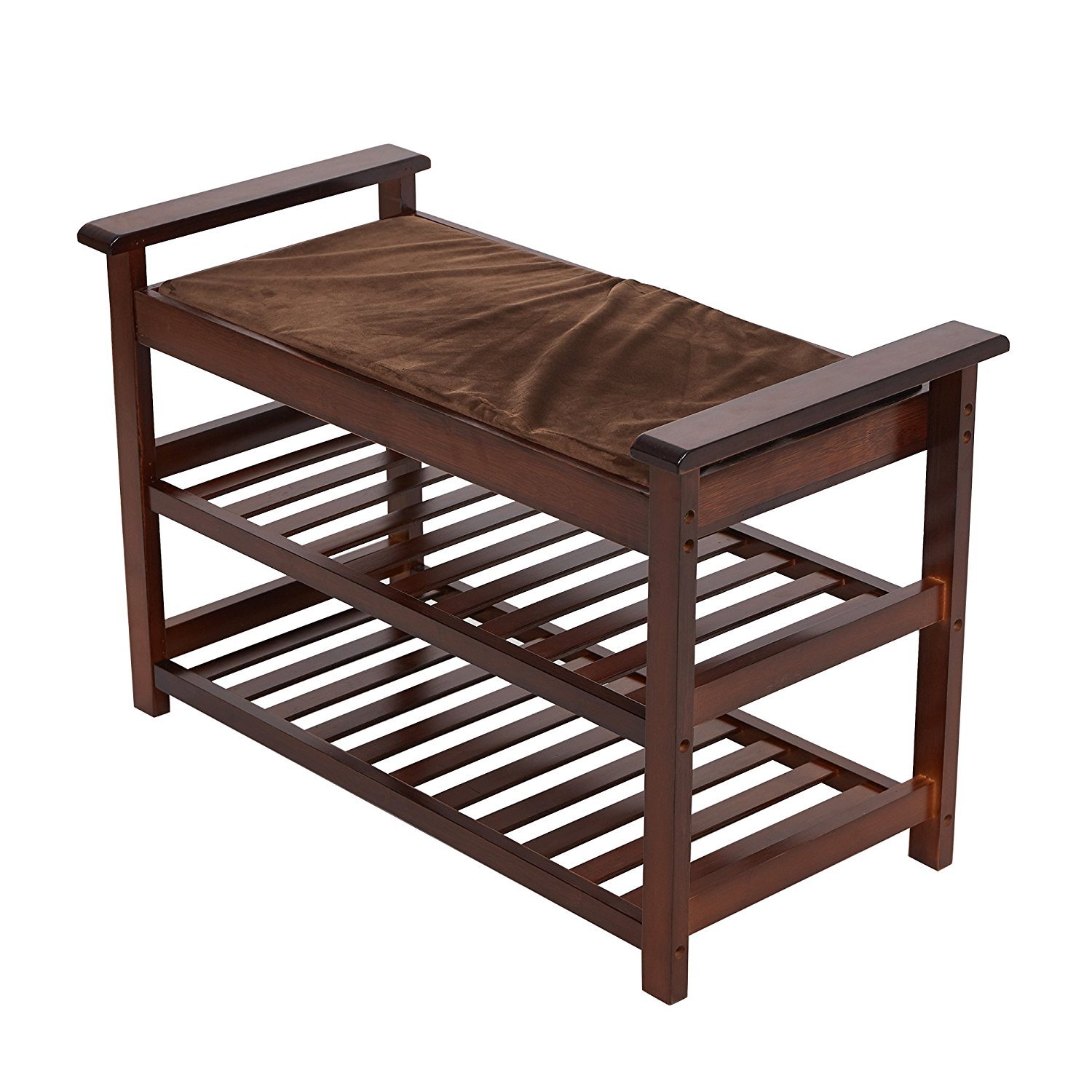 Buy Livebest Cherry Shoe Rack Bench 2 Tier Free Standing with Soft Pad