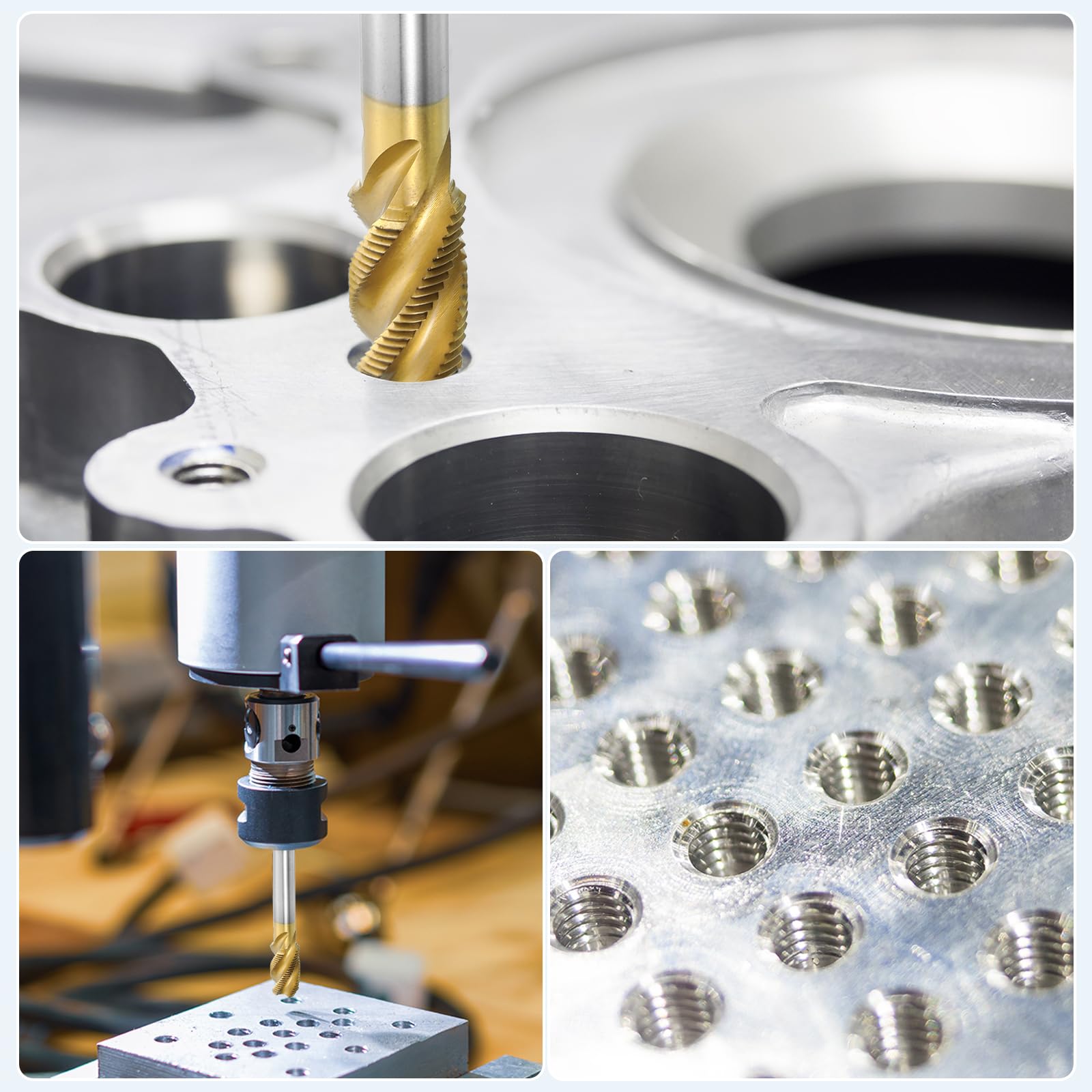 QUARKZMAN 3Pz Maschi A Filetto Spirale, M10 x 1 H2 Maschio Per Filettatura, Rivestimento In Titanio Acciaio Ad Alta Velocità 6542 Utensili Per Filettatura Per Macchinisti Riparazione