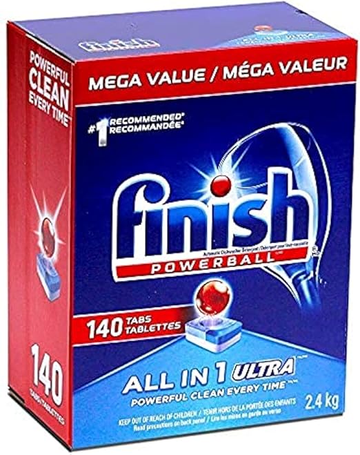 Finish Powerball Automatic Dishwasher Detergent, All in 1 Ultra Powerful Clean, 2.4 KG - 140 Tabs