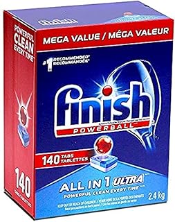 Finish Powerball Automatic Dishwasher Detergent, All in 1 Ultra Powerful Clean, 2.4 KG - 140 Tabs