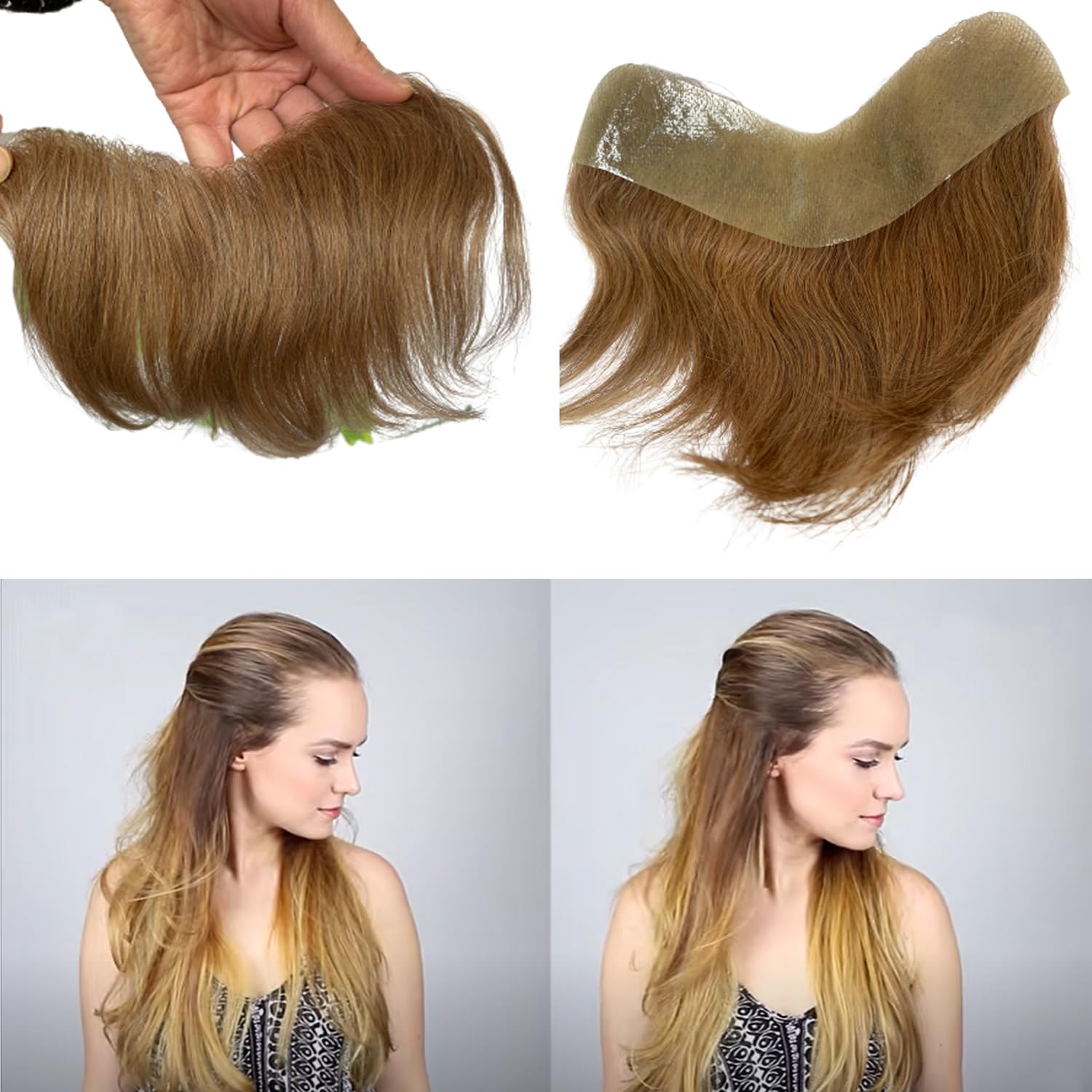 Amazon.com : Voloria Frontal Hairpiece for Women Human Hair Extensions ...