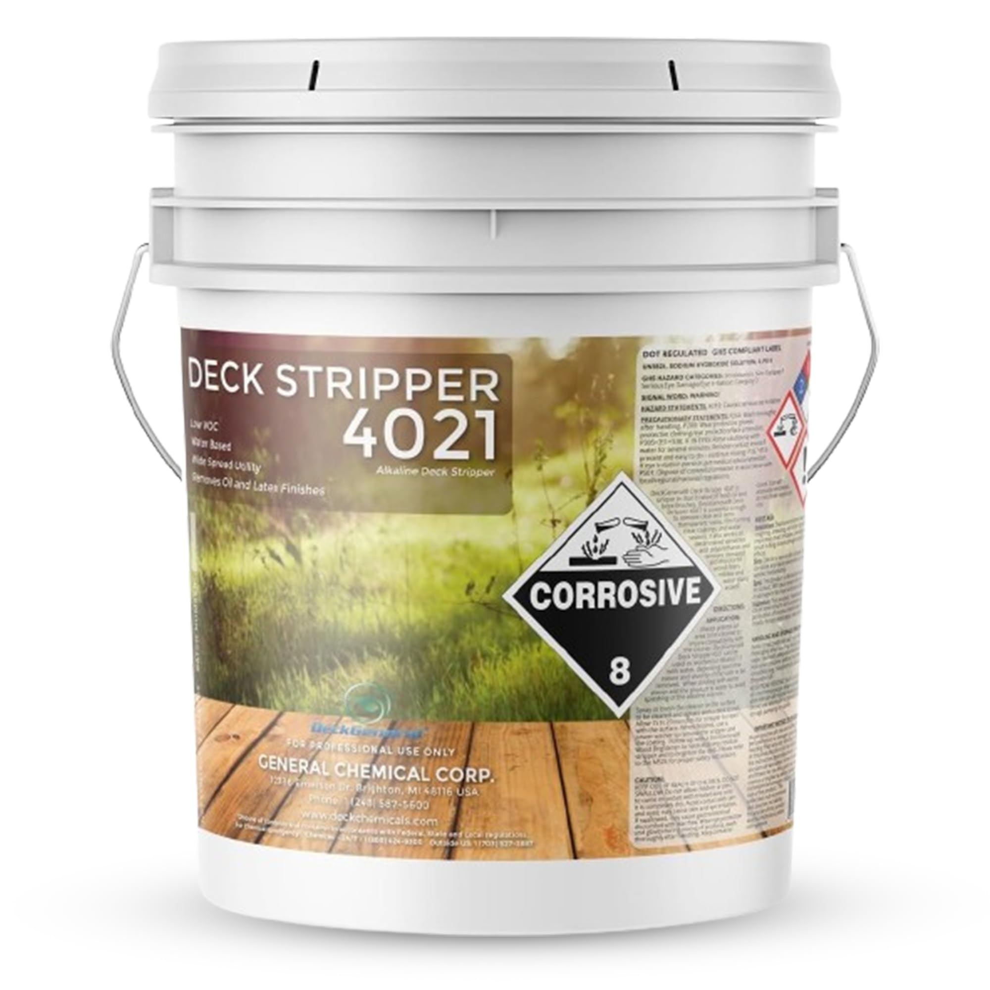 DeckGeneral Deck Stripper 4021 - Professional Paint Remover Effectively Removes Oil and Latex Finishes, Stains, Coatings, & Sealers on Multiple Wood Surfaces - Water-Based Stain Stripper (5 Gallon)