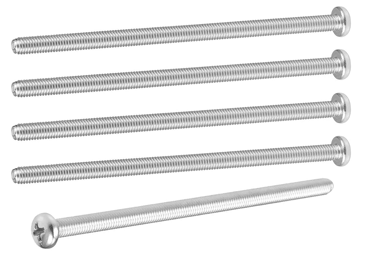NACX M4 x 100mm Machine Screws, Pan Phillips Cross Head Screws, 304 Stainless Steel Fasteners Bolts, 15Pcs
