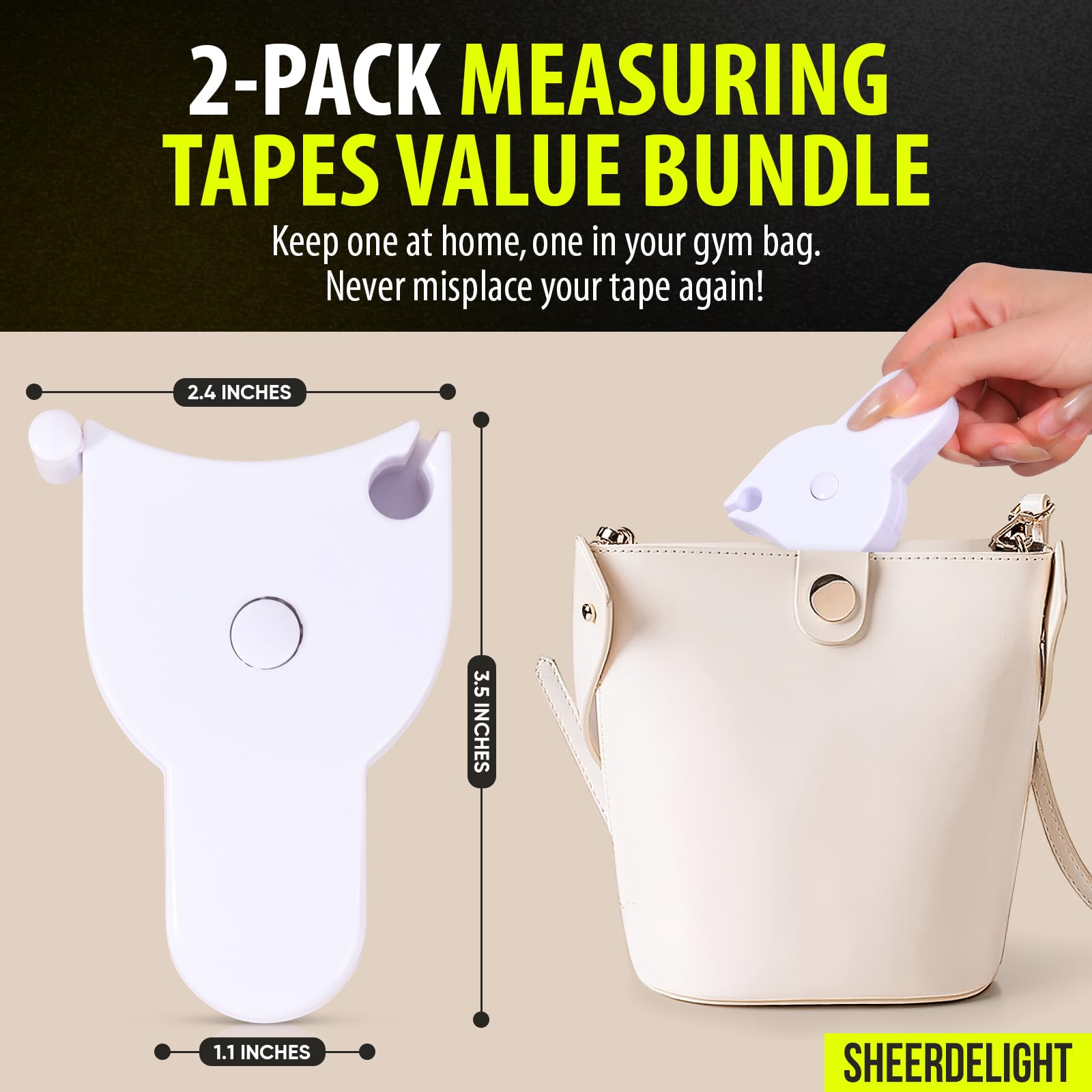 SheerDelight Body Measuring Tape, 2 Pack Retractable Body Tape Measure — Amazon image 8
