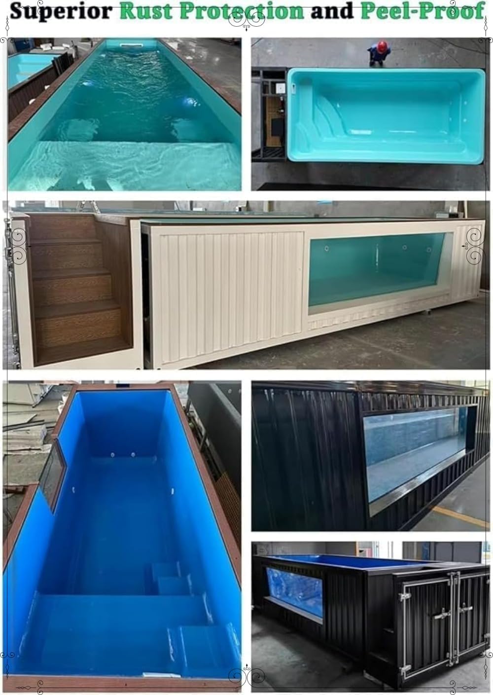 Luxury 20ft/40ft Container Swimming Pools | Custom-Designed Fiberglass Above-Ground Pools with Heating and Cleaning Systems, a Great Choice for Summer Relaxation.