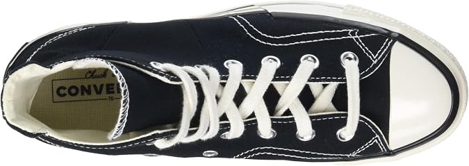 Converse Unisex Adults Chuck Taylor All-Star 70 Hi Plus Canvas Egret, Black, 41.5