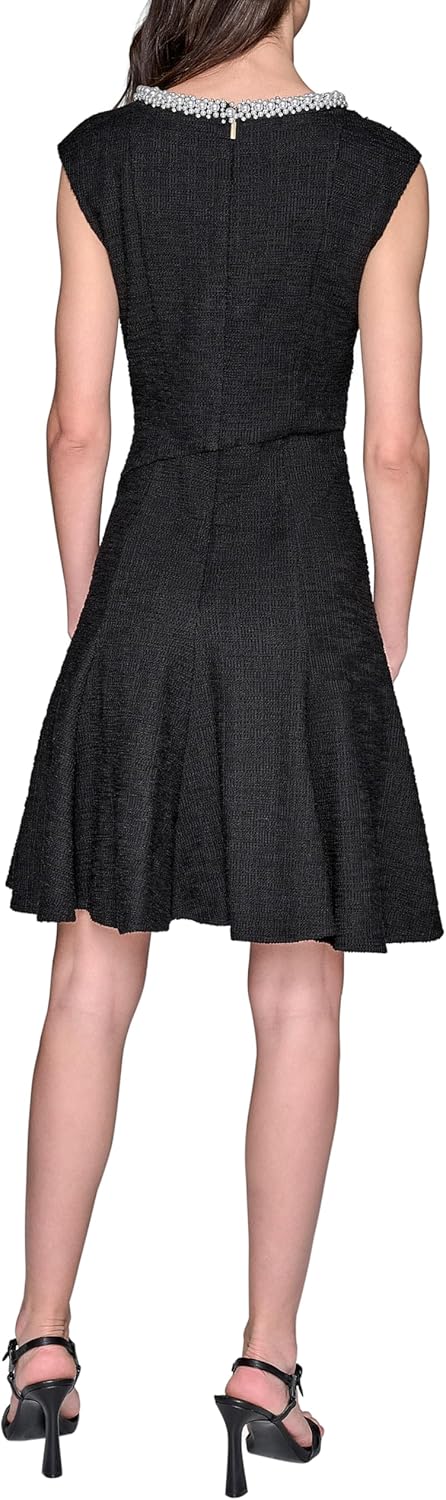 Karl Lagerfeld Womens Flare Skirt Sleeveless Stretch Dress - Image 4