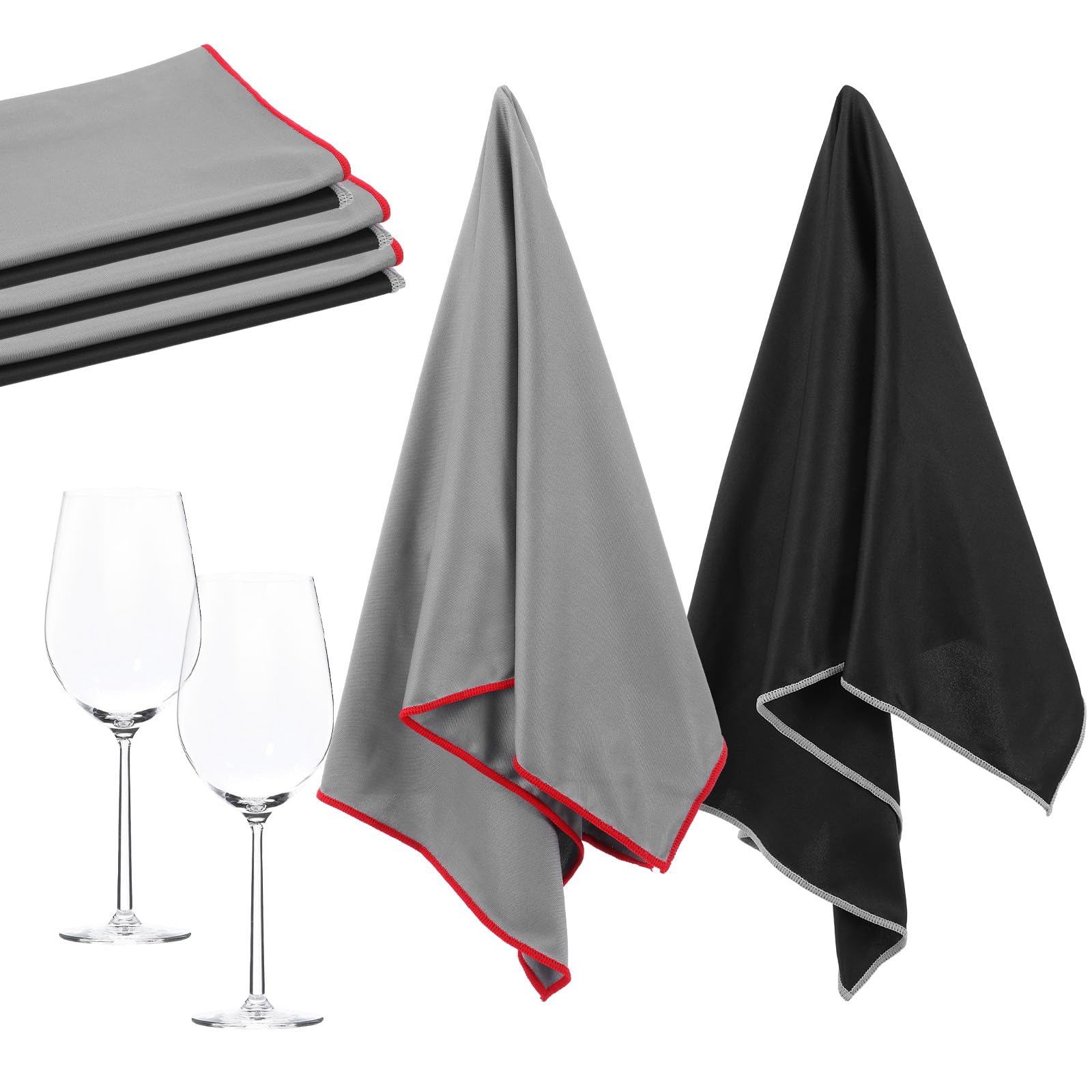 Chiffons en microfibre MAQUITA pour éliminer les peluches sur les vitres et verres à vin