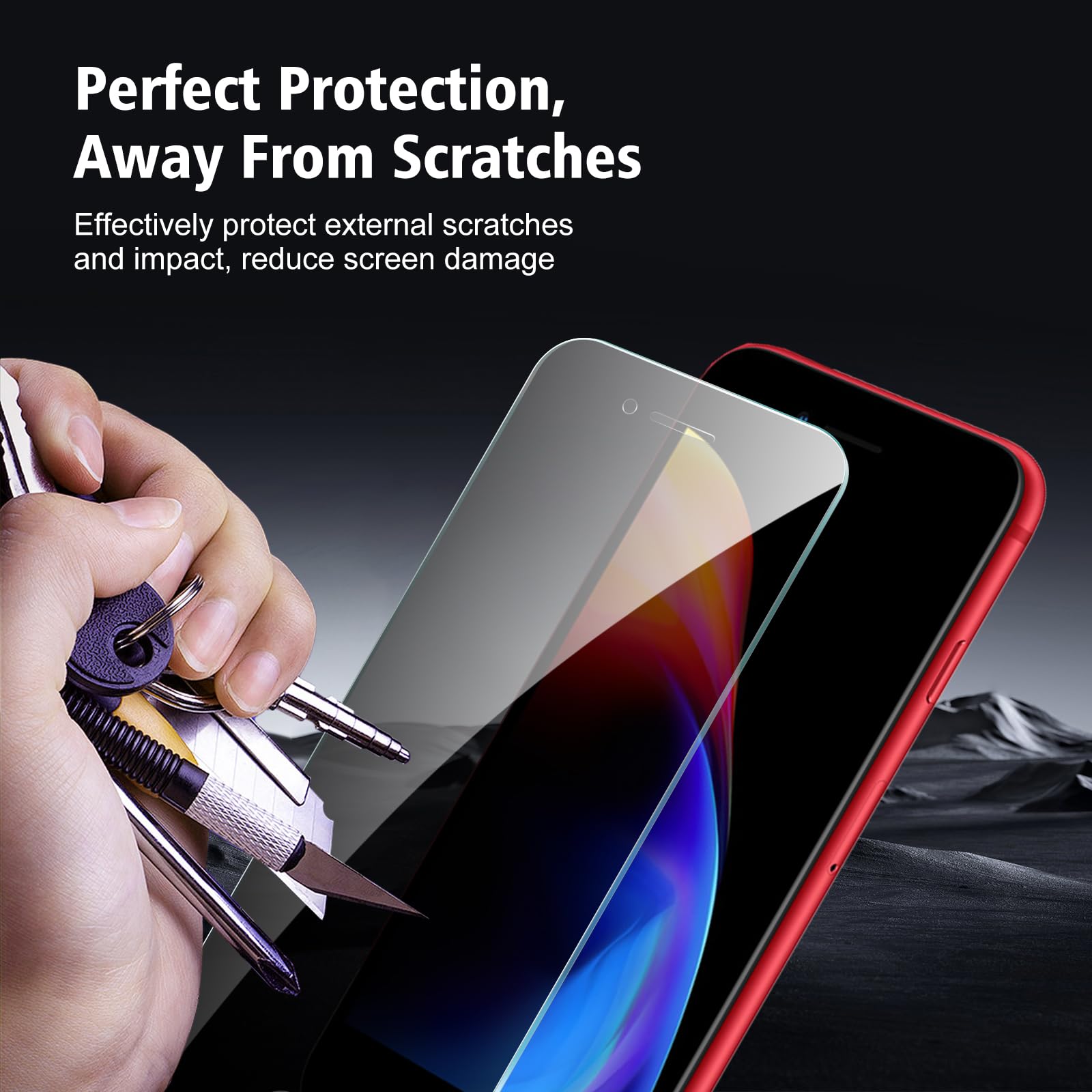 Paquete de 3 protectores de pantalla de privacidad para iPhone 8 Plus/iPhone 7 Plus, vidrio templado antiespía, dureza 9H, resistente a los arañazos