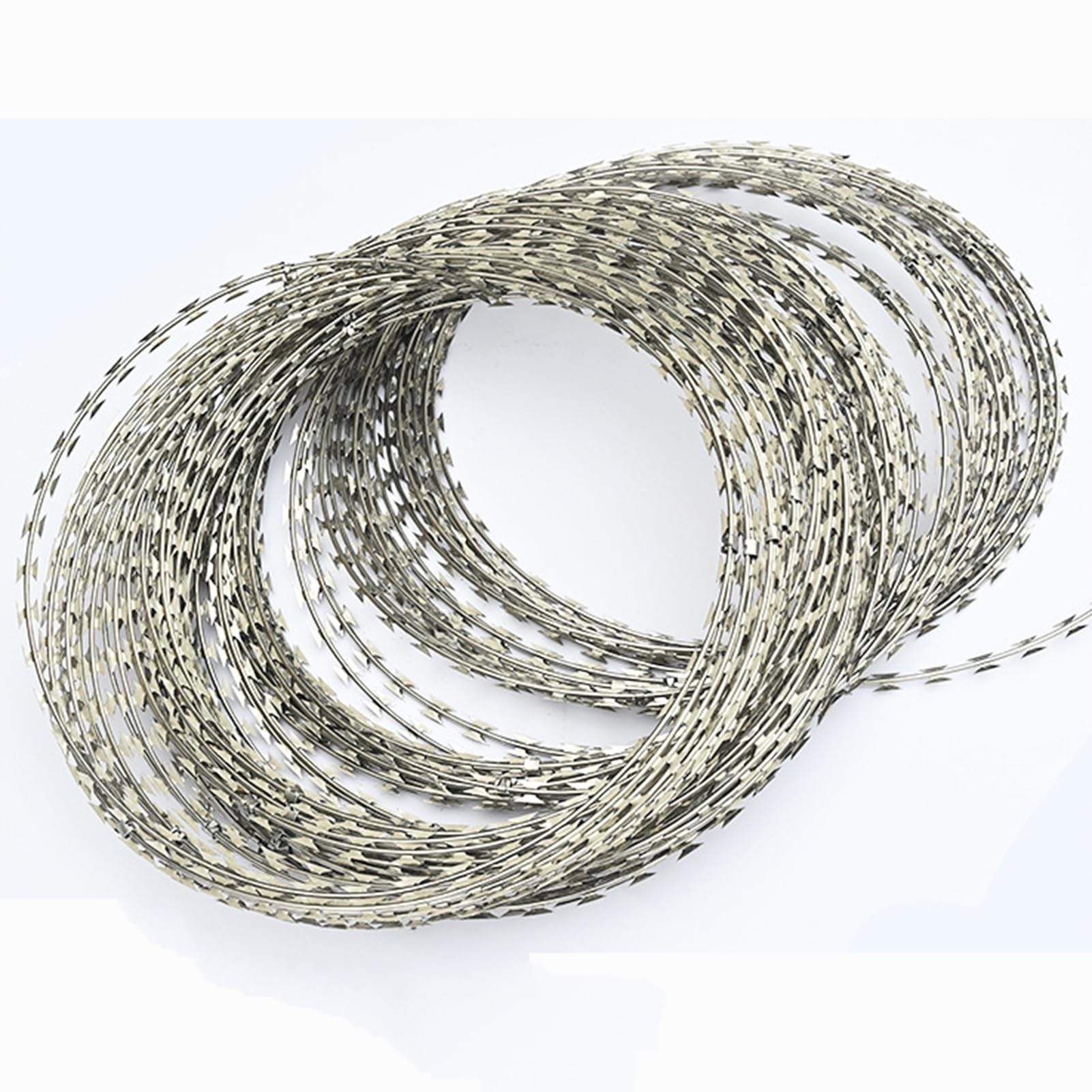 IBOWZ Alambre Espino Galvanizado Alambre de púas en Espiral, Alambre de protección galvanizado de Acero Inoxidable, Valla de protección de Patio para jardín, Patio, Granja