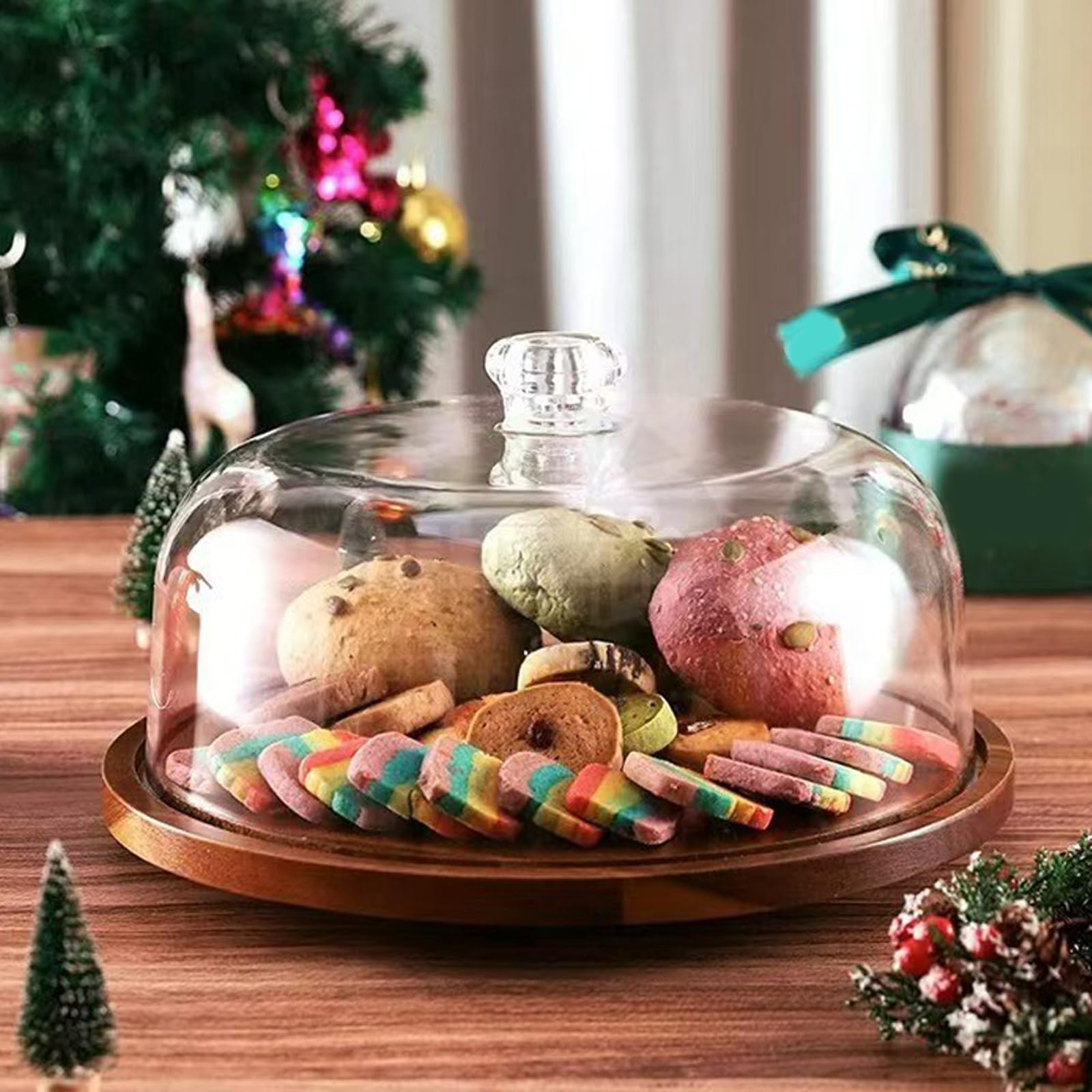 Kuchenständer aus Holz mit Drehfunktion, geeignet für Partys und Feiern, Küchen Backutensilien