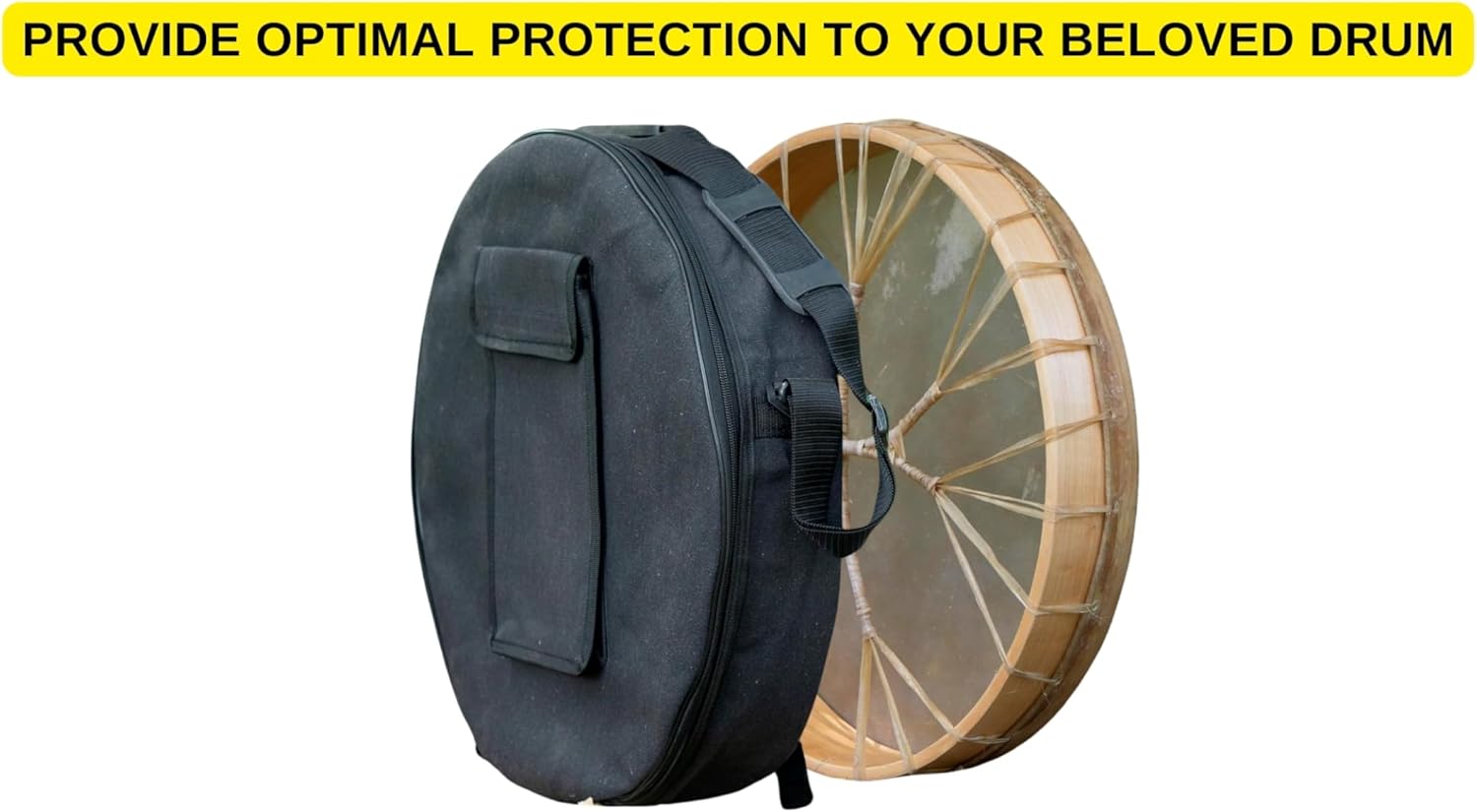 ARAW Shamanic Drum Bag - Handmade Frame Drum Protection (18 Inch Diameter x 3 Inch Depth)